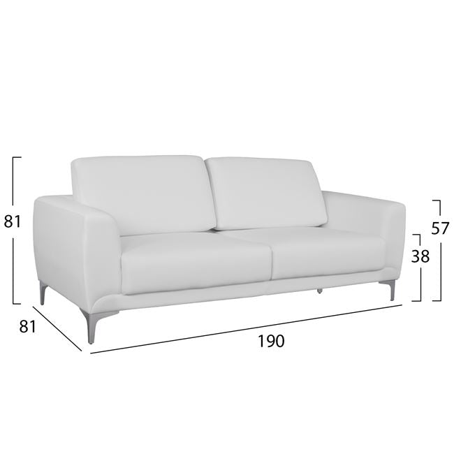 ΣΕΤ ΣΑΛΟΝΙΟΥ 3ΤΜΧ  KENZIE ΜΕ ΛΕΥΚΟ PU HM10329.01 - Pakobazaar