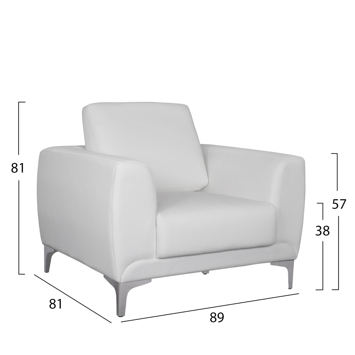 ΣΕΤ ΣΑΛΟΝΙΟΥ 3ΤΜΧ  KENZIE ΜΕ ΛΕΥΚΟ PU HM10329.01 - Pakobazaar