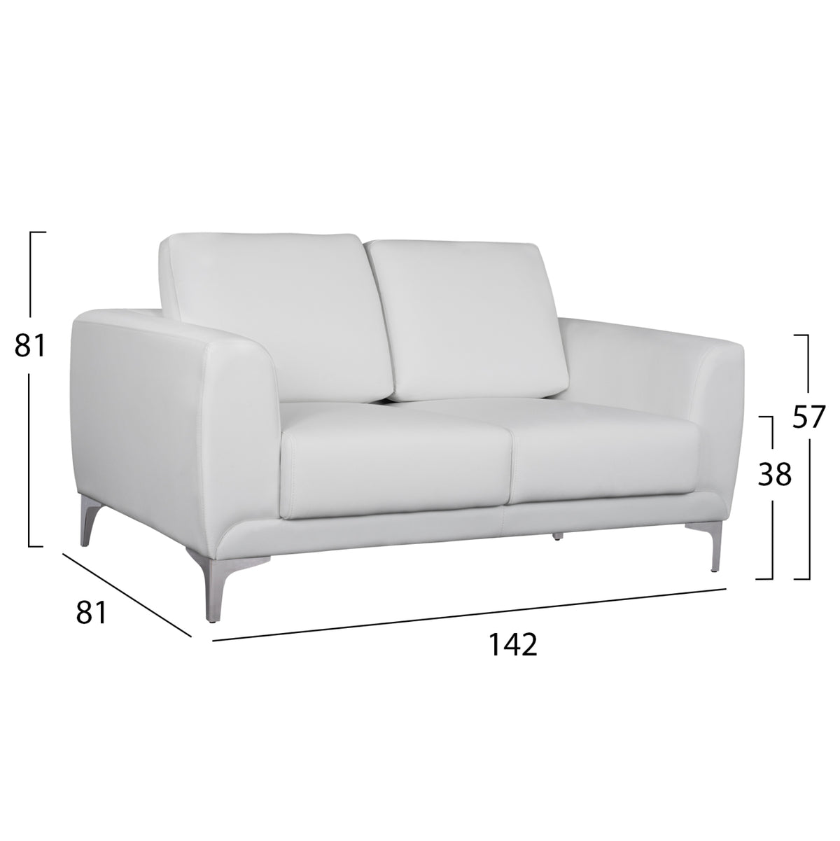 ΣΕΤ ΣΑΛΟΝΙΟΥ 3ΤΜΧ  KENZIE ΜΕ ΛΕΥΚΟ PU HM10329.01 - Pakobazaar