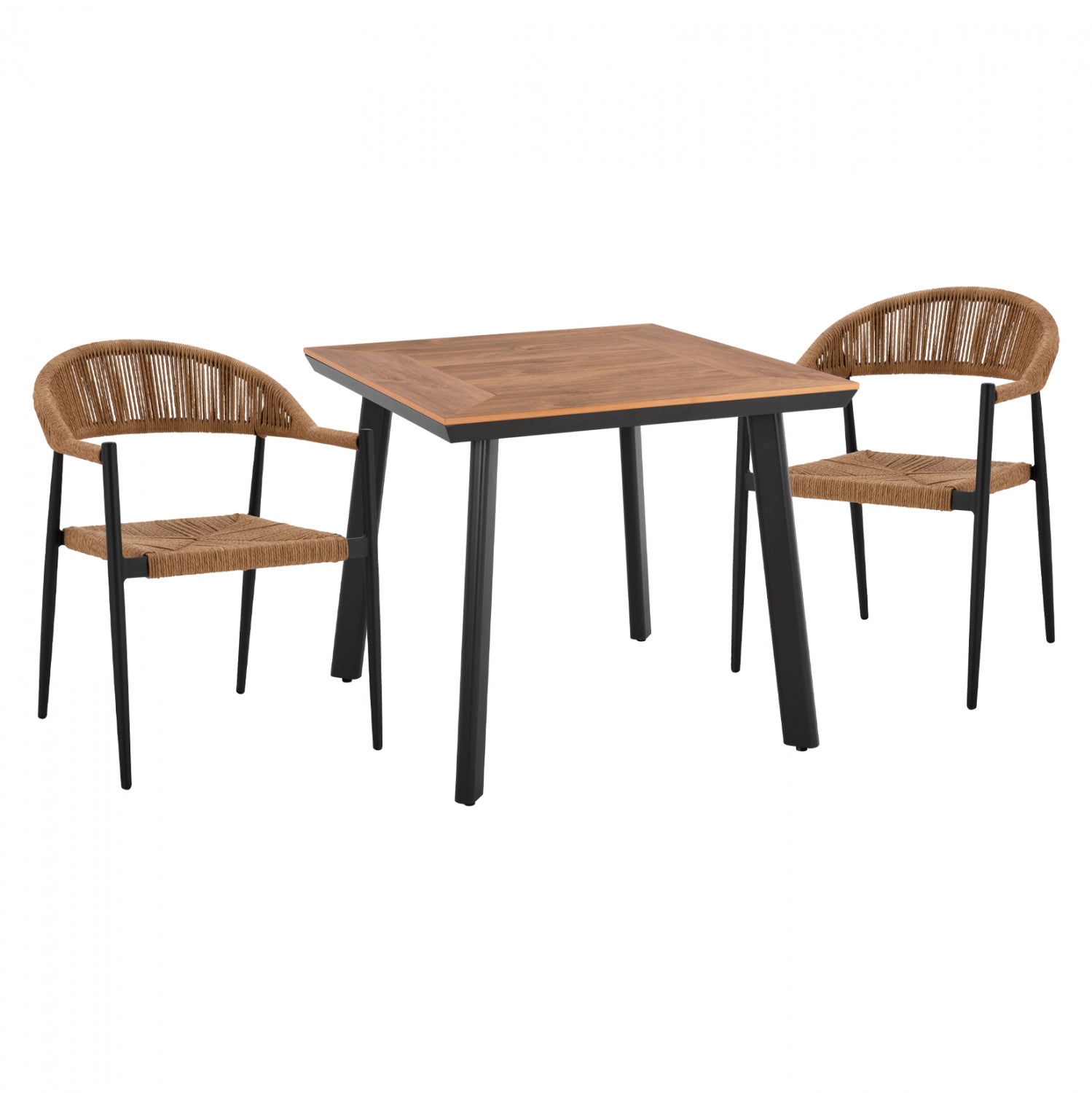 ΣΕΤ ΤΡΑΠΕΖΑΡΙΑ 3ΤΜΧ ΤΡΑΠΕΖΙ ΑΛΟΥΜΙΝΙΟΥ 80X80 & ΠΟΛΥΘΡΟΝΕΣ ΑΝΘΡΑΚΙ HM11443 - Pakobazaar