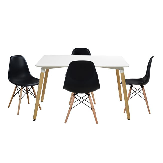 ΣΕΤ ΤΡΑΠΕΖΑΡΙΑ 5Τ ΤΡΑΠΕΖΙ MINIMAL 120x80x73 cm-TWIST ΜΑΥΡΕΣ HM10080.02 - Pakobazaar