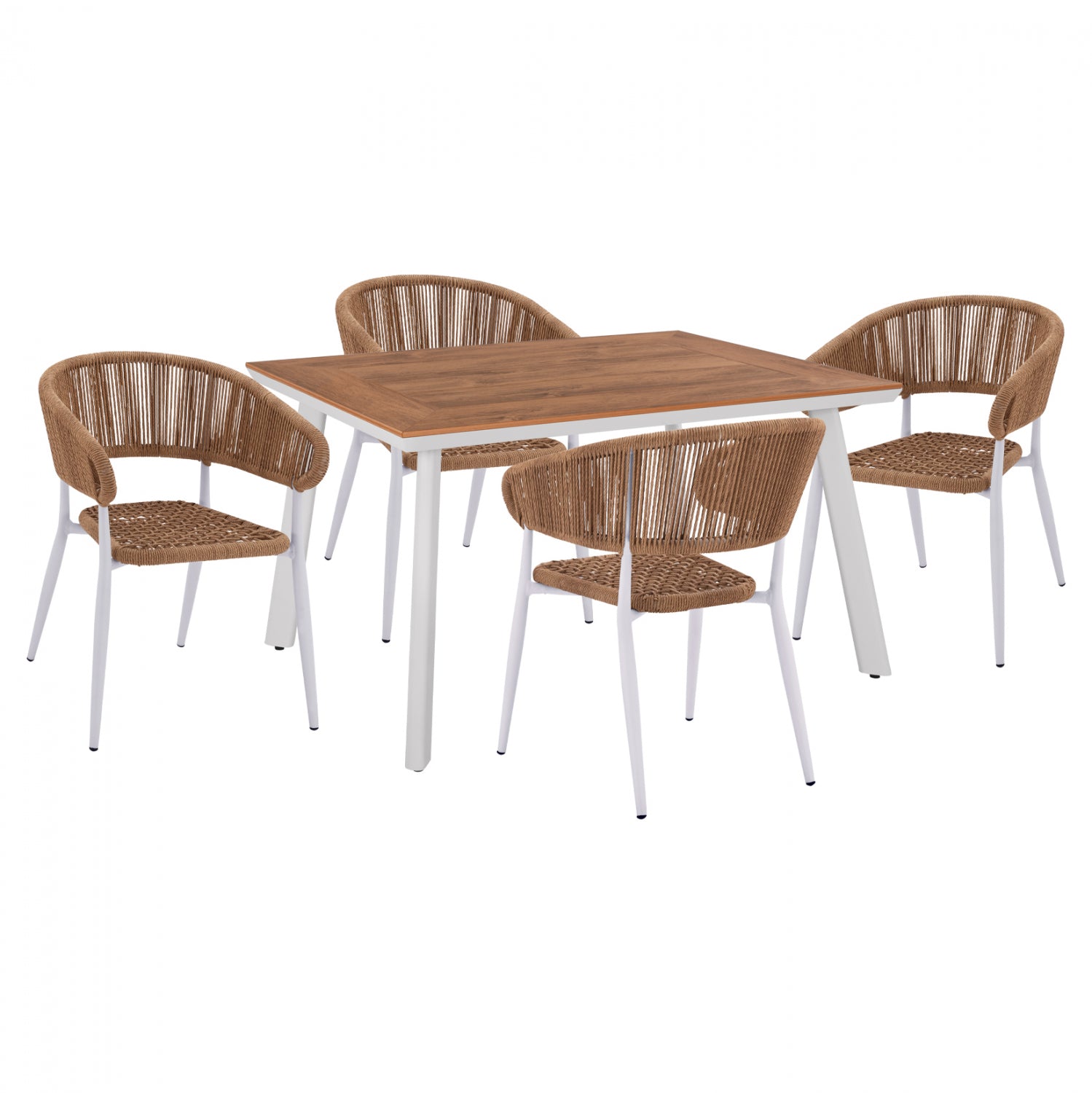 ΣΕΤ ΤΡΑΠΕΖΑΡΙΑ 5ΤΜΧ ΜΕ ΤΡΑΠΕΖΙ POLYWOOD 120Χ80 & ΠΟΛΥΘΡΟΝΕΣ ΛΕΥΚΕΣ HM11428 - Pakobazaar