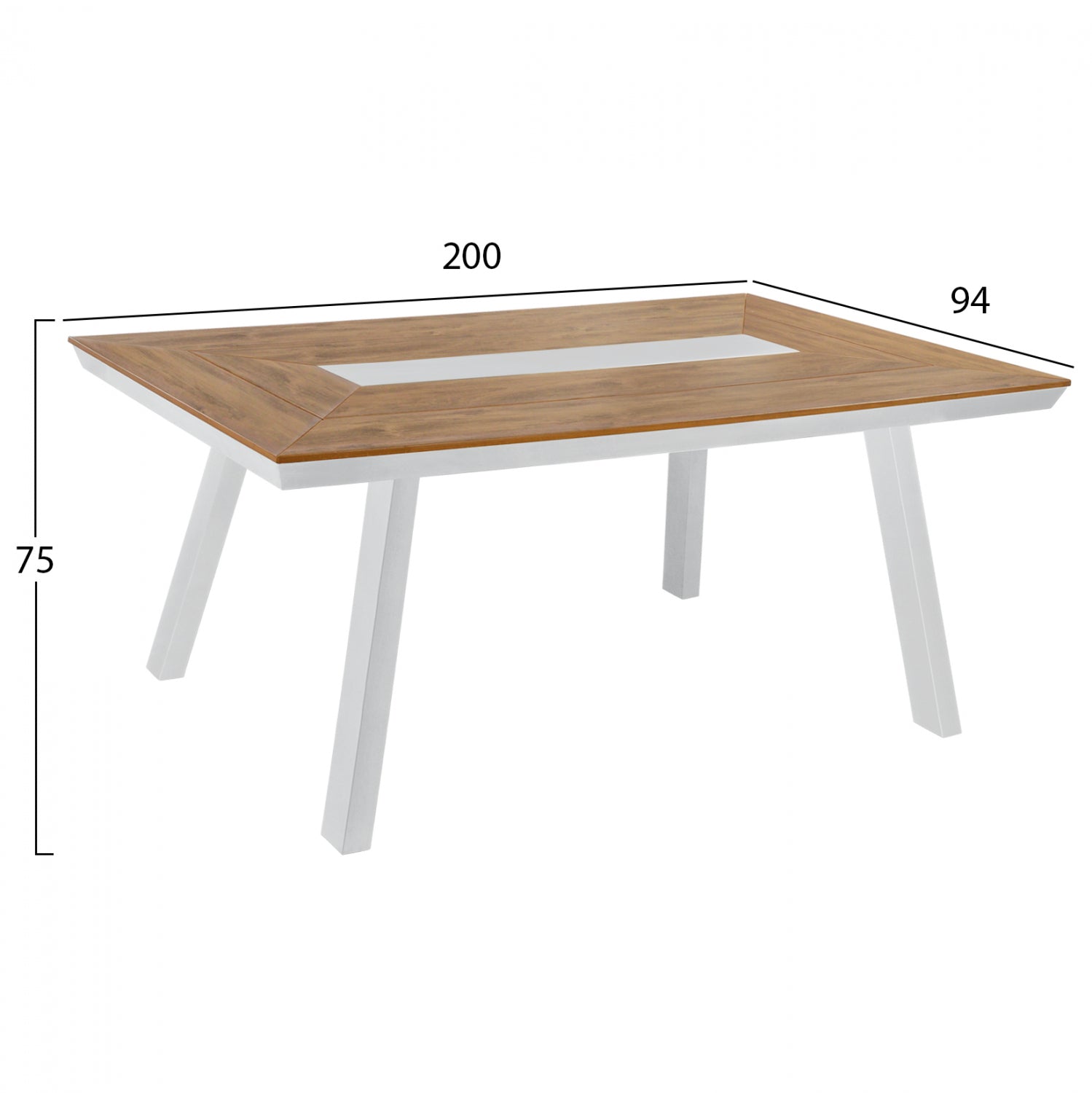 ΣΕΤ ΤΡΑΠΕΖΑΡΙΑ 7ΤΜΧ ΜΕ ΤΡΑΠΕΖΙ POLYWOOD 200Χ94 & ΠΟΛΥΘΡΟΝΕΣ ΛΕΥΚΕΣ HM11425 - Pakobazaar