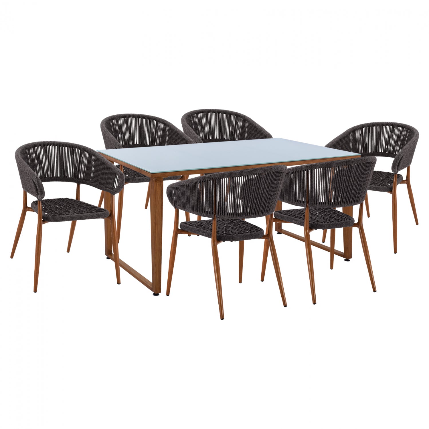 ΣΕΤ ΤΡΑΠΕΖΑΡΙΑ 7ΤΜΧ ΤΡΑΠΕΖΙ 160X90 & ΠΟΛΥΘΡΟΝΕΣ ΑΛΟΥΜΙΝΙΟΥ HM11446 - Pakobazaar