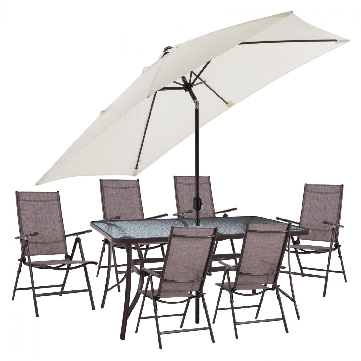 ΣΕΤ ΤΡΑΠΕΖΑΡΙΑ 8ΤΜΧ ΤΡΑΠΕΖΙ ΜΕ ΟΜΠΡΕΛΑ ΜΠΕΖ & ΠΟΛΥΘΡΟΝΕΣ 7ΘΕΣΕΩΝ ΚΑΦΕ HM11491 - Pakobazaar