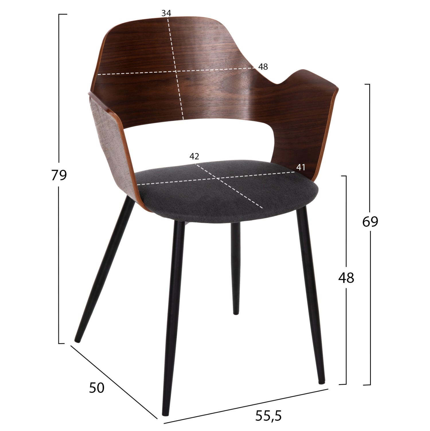 ΣΕΤ ΤΡΑΠΕΖΑΡΙΑ ΕΣΩΤ. ΧΩΡΟΥ 5ΤΜΧ HM11964 ΤΡΑΠΕΖΙ DENTY & 4 ΚΑΡΕΚΛΕΣ VELP - Pakobazaar