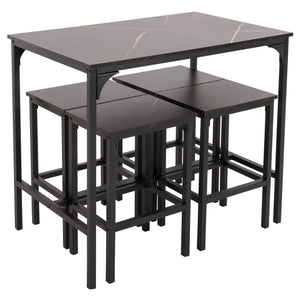 ΣΕΤ ΤΡΑΠΕΖΑΡΙΑ ΜΠΑΡ 5ΤΜΧ BOXY HM9882.13 ΜΑΥΡΟ ΜΕΤΑΛΛΟ-ΜΕΛΑΜΙΝΗ ΜΑΥΡΟ ΜΑΡΜΑΡΟ - Pakobazaar
