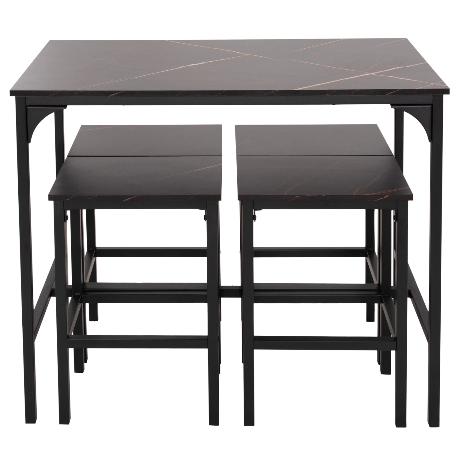 ΣΕΤ ΤΡΑΠΕΖΑΡΙΑ ΜΠΑΡ 5ΤΜΧ BOXY HM9882.13 ΜΑΥΡΟ ΜΕΤΑΛΛΟ-ΜΕΛΑΜΙΝΗ ΜΑΥΡΟ ΜΑΡΜΑΡΟ - Pakobazaar