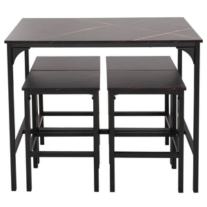 ΣΕΤ ΤΡΑΠΕΖΑΡΙΑ ΜΠΑΡ 5ΤΜΧ BOXY HM9882.13 ΜΑΥΡΟ ΜΕΤΑΛΛΟ-ΜΕΛΑΜΙΝΗ ΜΑΥΡΟ ΜΑΡΜΑΡΟ - Pakobazaar