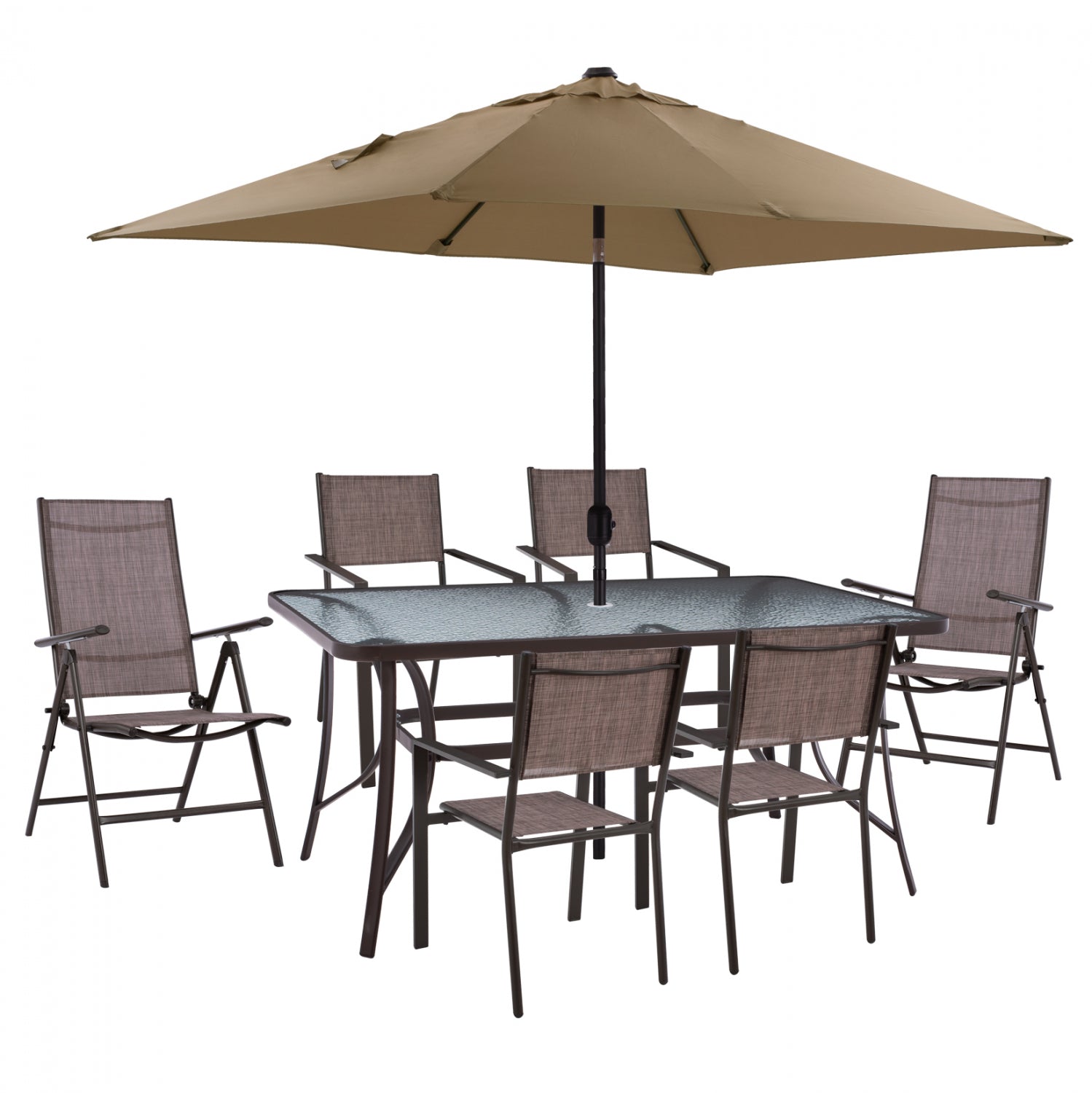 ΣΕΤ ΤΡΑΠΕΖΑΡΙΑ ΤΡΑΠΕΖΙ ΜΕ ΟΜΠΡΕΛΑ ΜΟΚΑ & ΠΟΛΥΘΡΟΝΕΣ 7ΘΕΣΕΩΝ & TEXTILINE ΚΑΦΕ HM11493 - Pakobazaar