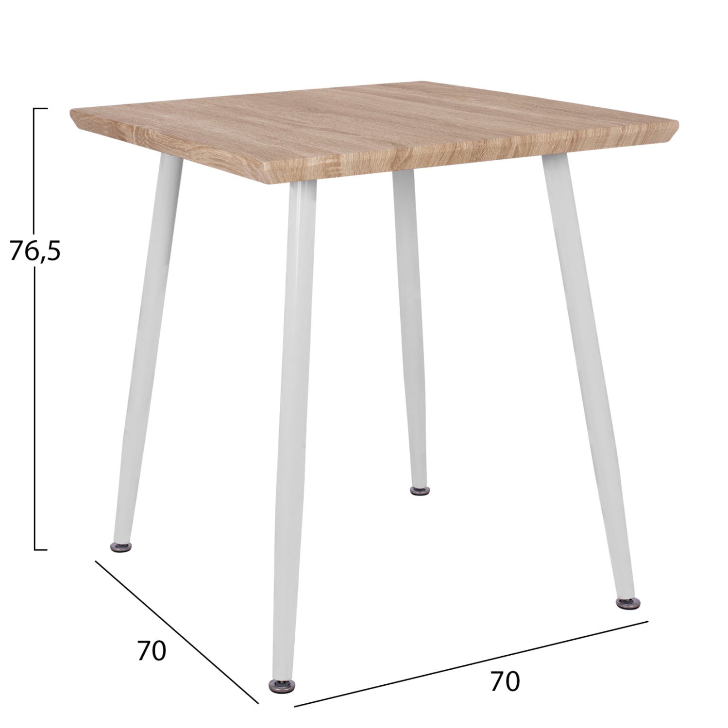 ΣΕΤ ΤΡΑΠΕΖΑΡΙΑΣ 3ΤΜΧ PALOMA HM21381 ΤΕΤΡΑΓΩΝΟ ΤΡΑΠΕΖΙ & 2 ΚΑΡΕΚΛΕΣ ΣΕ ΛΕΥΚΟ
