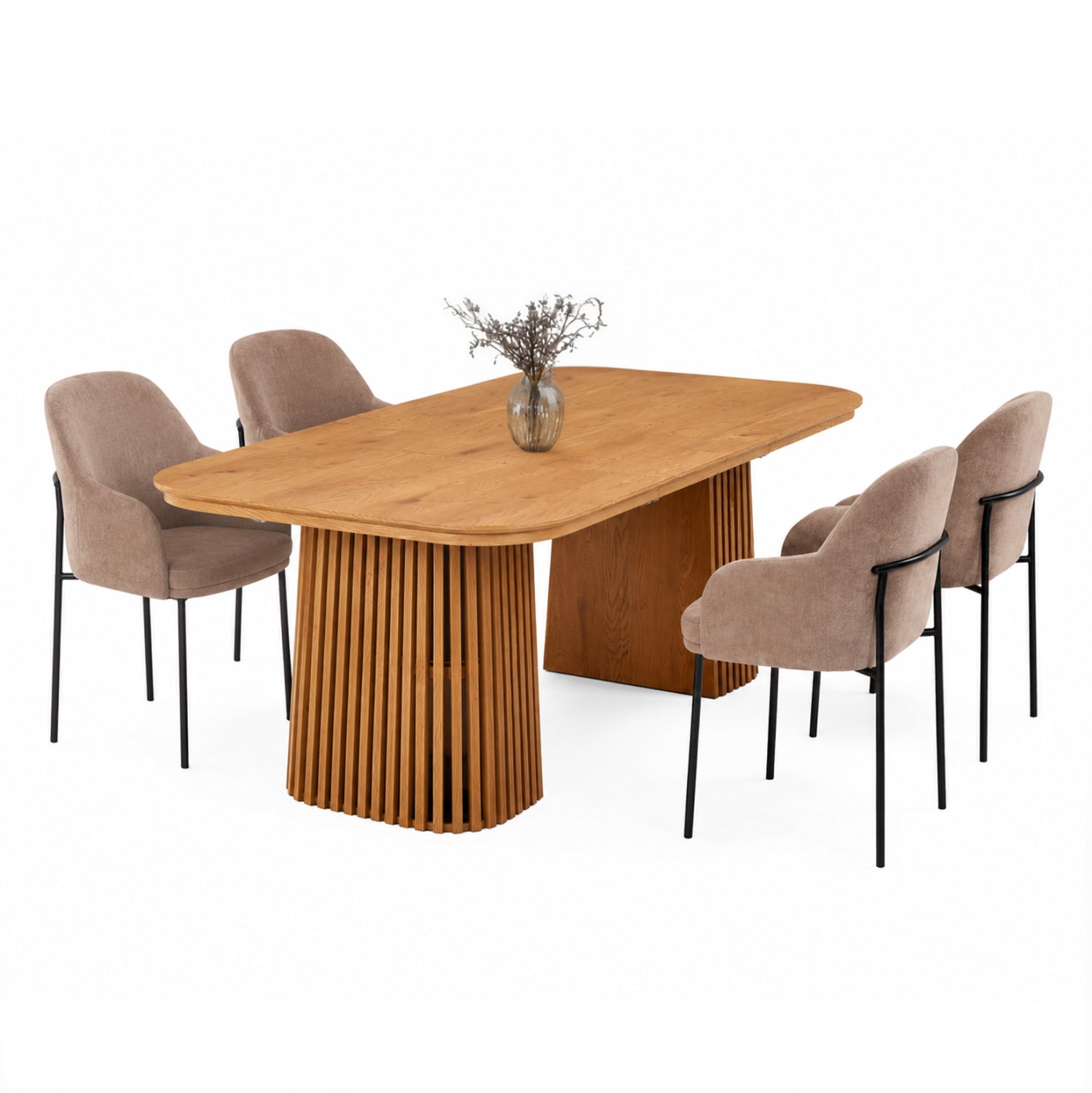 ΣΕΤ ΤΡΑΠΕΖΑΡΙΑΣ 5ΤΜΧ ΕΠΕΚΤΕΙΝΟΜΕΝΟ VERLO HM12106.03 MDF--ΥΦΑΣΜΑ TAUPE - Pakobazaar