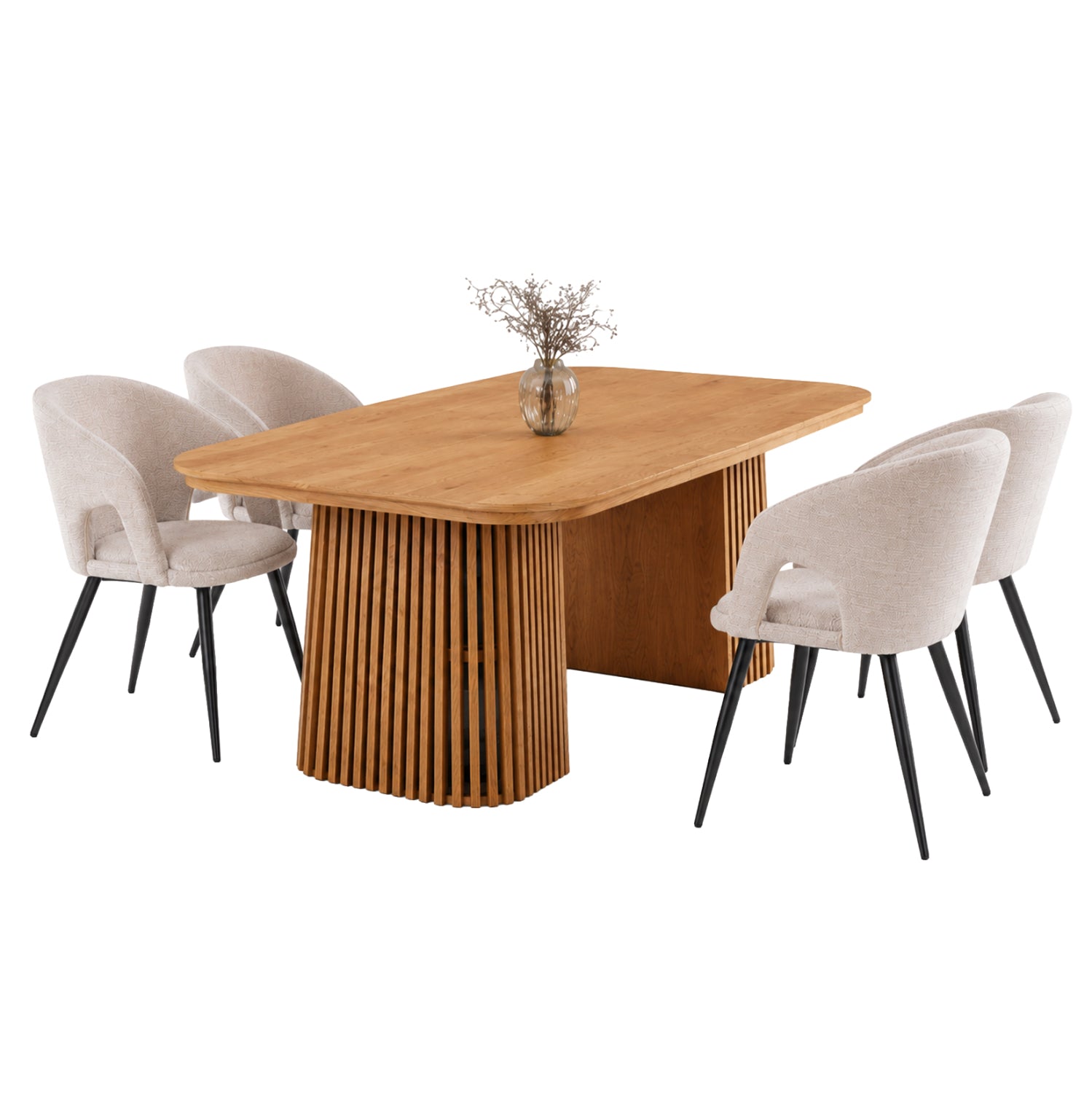 ΣΕΤ ΤΡΑΠΕΖΑΡΙΑΣ 5ΤΜΧ ΕΠΕΚΤΕΙΝΟΜΕΝΟ CORNEL HM12105.02 MDF--ΥΦΑΣΜΑ ΜΠΕΖ - Pakobazaar