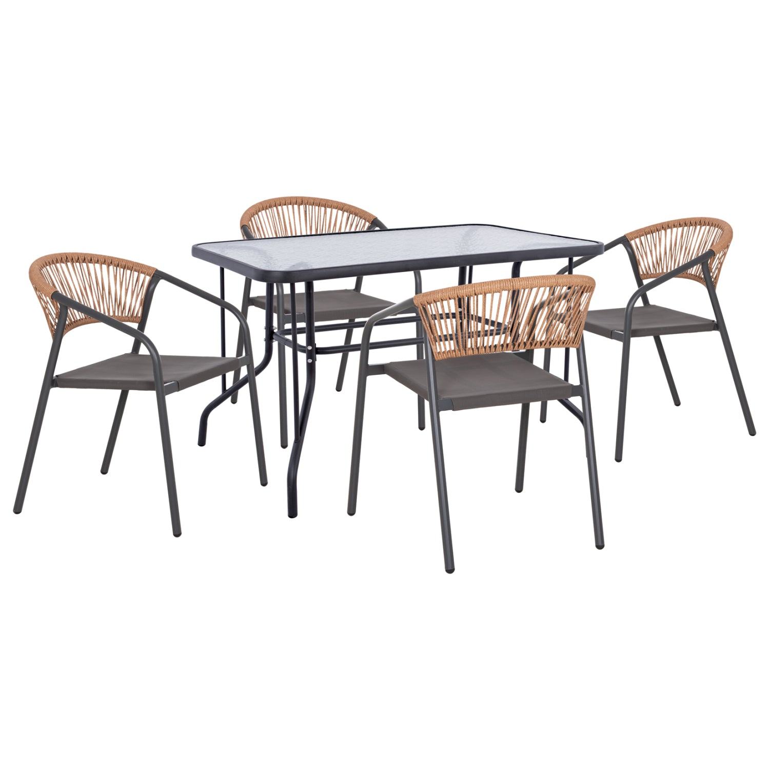 ΣΕΤ ΤΡΑΠΕΖΑΡΙΑΣ 5ΤΜΧ ADAM HM10727.01 ΚΑΡΕΚΛΕΣ ΜΕΤΑΛΛΙΚΕΣ & ΤΡΑΠΕΖΙ 110x60εκ ΓΚΡΙ - Pakobazaar