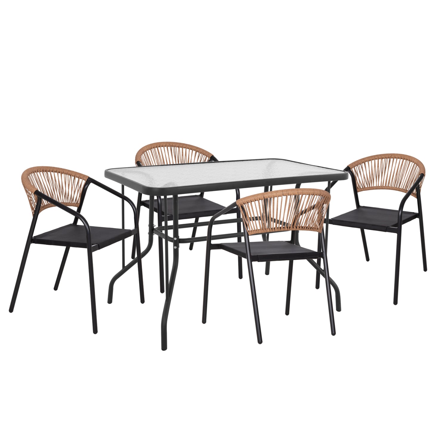 ΣΕΤ ΤΡΑΠΕΖΑΡΙΑΣ 5ΤΜΧ ADAM HM10727.03 ΚΑΡΕΚΛΕΣ ΜΕΤΑΛΛΙΚΕΣ & ΤΡΑΠΕΖΙ 110x60εκ ΜΑΥΡΟ - Pakobazaar