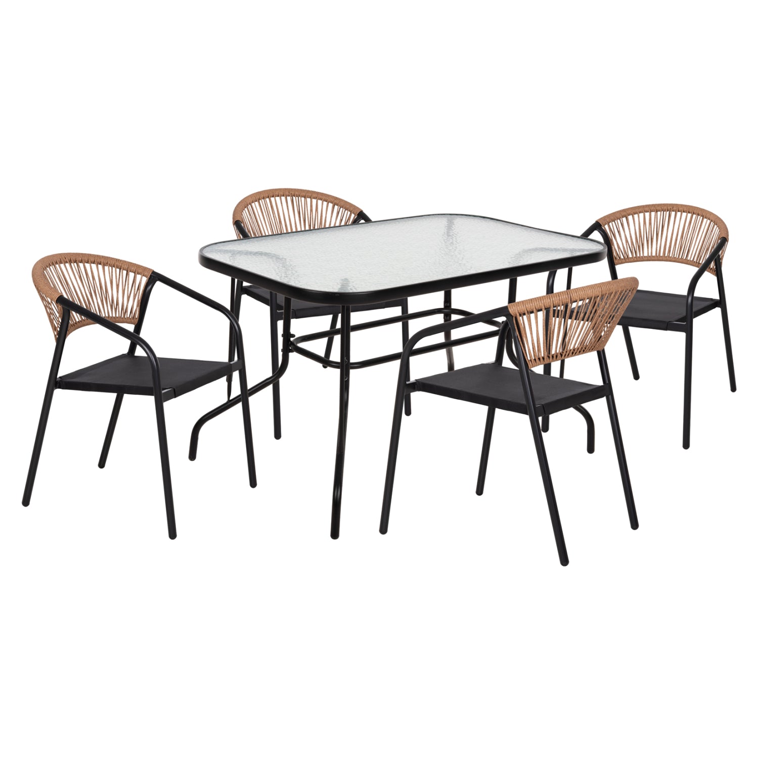 ΣΕΤ ΤΡΑΠΕΖΑΡΙΑΣ 5ΤΜΧ ADAM HM10727.03 ΚΑΡΕΚΛΕΣ ΜΕΤΑΛΛΙΚΕΣ & ΤΡΑΠΕΖΙ 120x70εκ ΜΑΥΡΟ - Pakobazaar