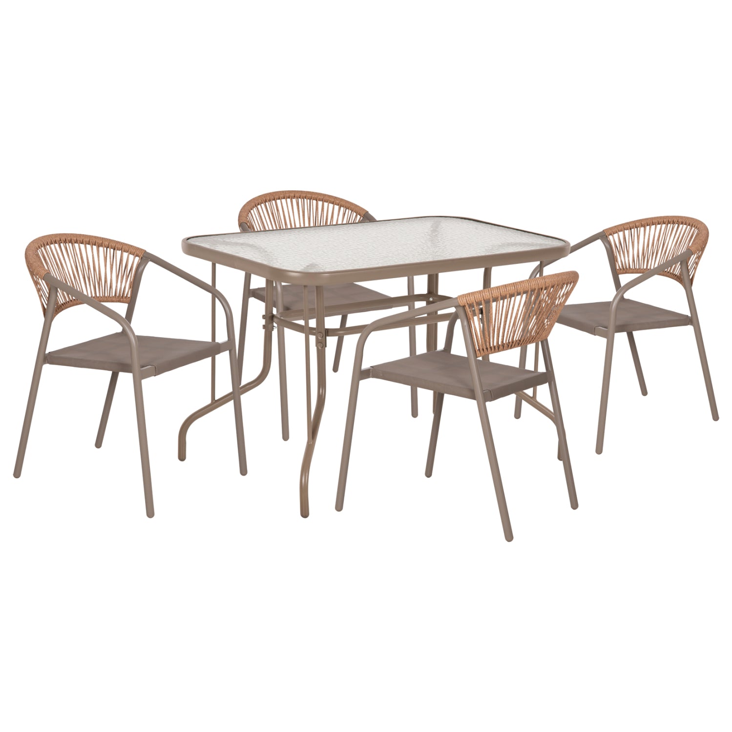 ΣΕΤ ΤΡΑΠΕΖΑΡΙΑΣ 5ΤΜΧ ADAM HM10727.04 ΚΑΡΕΚΛΕΣ ΜΕΤΑΛΛΙΚΕΣ & ΤΡΑΠΕΖΙ 110x60εκ ΣΑΜΠΑΝΙ - Pakobazaar