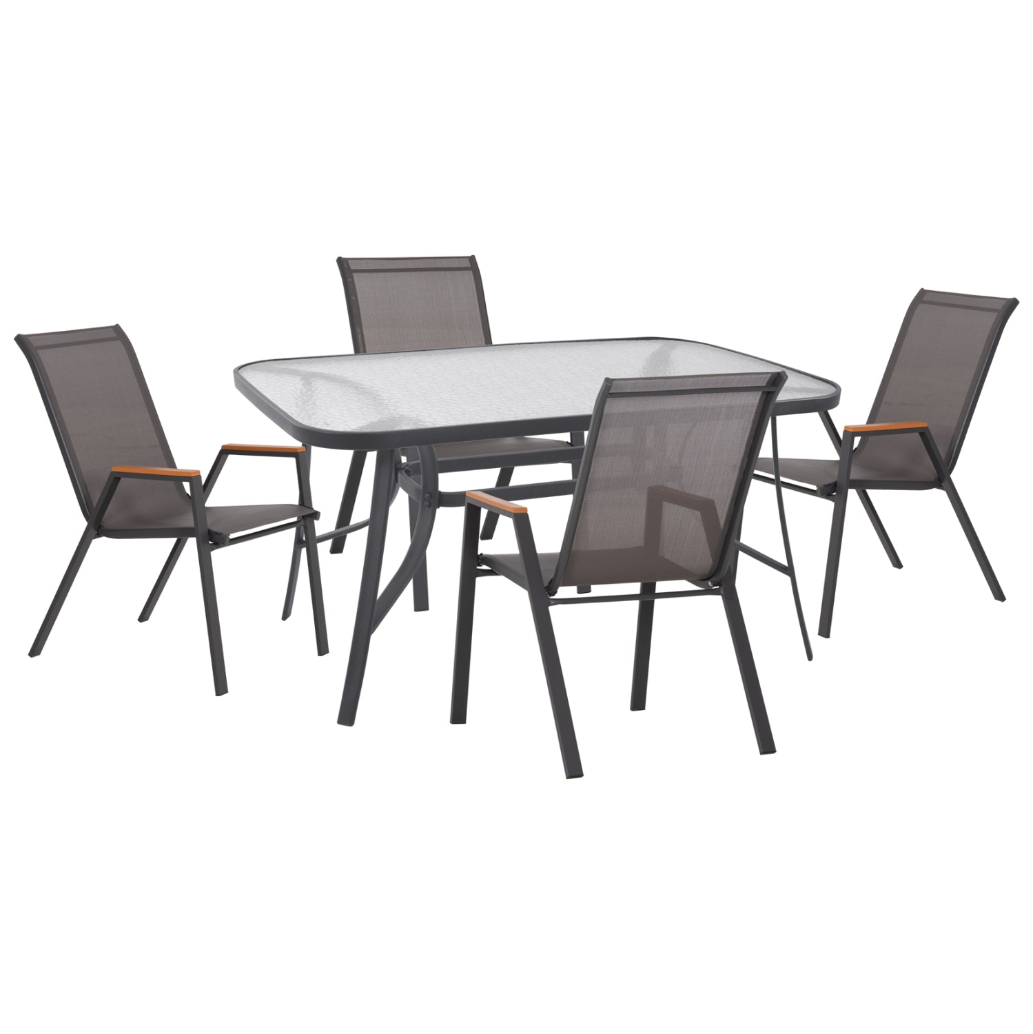 ΣΕΤ ΤΡΑΠΕΖΑΡΙΑΣ 5ΤΜΧ BRUNO HM10729.01 ΚΑΡΕΚΛΕΣ ΜΕΤΑΛΛΙΚΕΣ & ΤΡΑΠΕΖΙ 140x80εκ ΓΚΡΙ - Pakobazaar