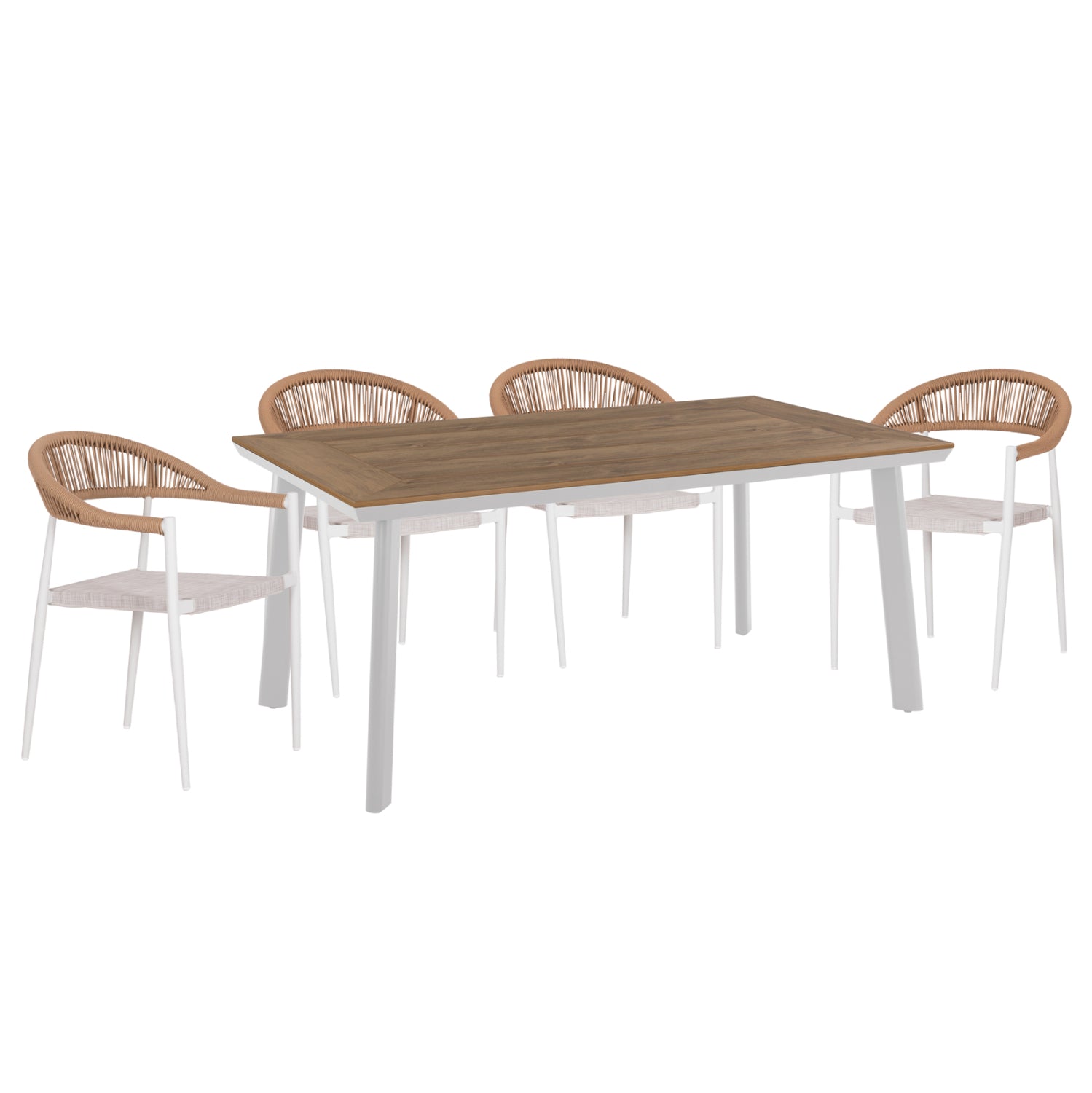 ΣΕΤ ΤΡΑΠΕΖΑΡΙΑΣ 5ΤΜΧ BERG HM10823.01 ΑΛΟΥΜΙΝΙΟ-POLYWOOD-TEXTILENE---ΛΕΥΚΟ - Pakobazaar
