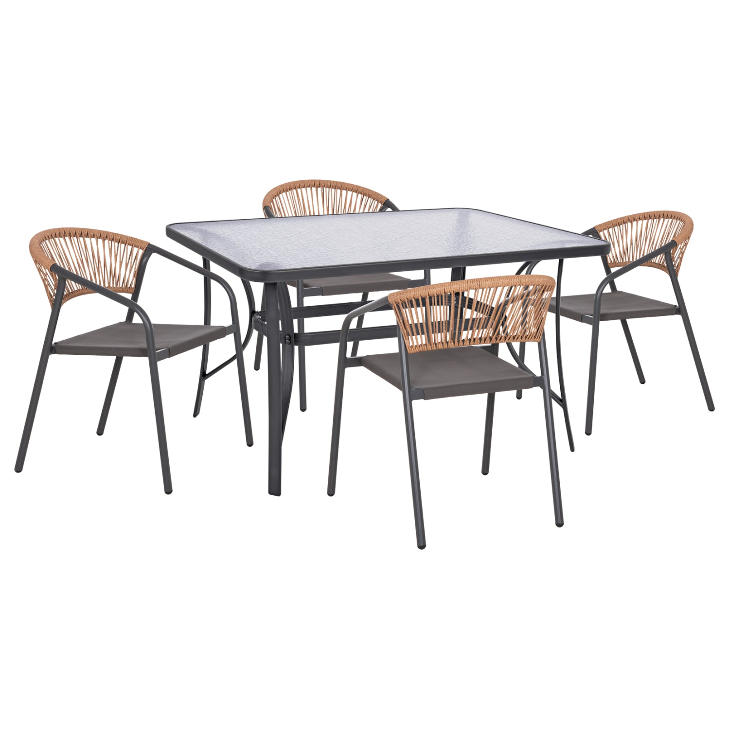 ΣΕΤ ΤΡΑΠΕΖΑΡΙΑΣ 5ΤΜΧ BRUNO HM10860.01 ΚΑΡΕΚΛΕΣ ΜΕΤΑΛΛΙΚΕΣ & ΤΡΑΠΕΖΙ 140x80εκ ΓΚΡΙ - Pakobazaar