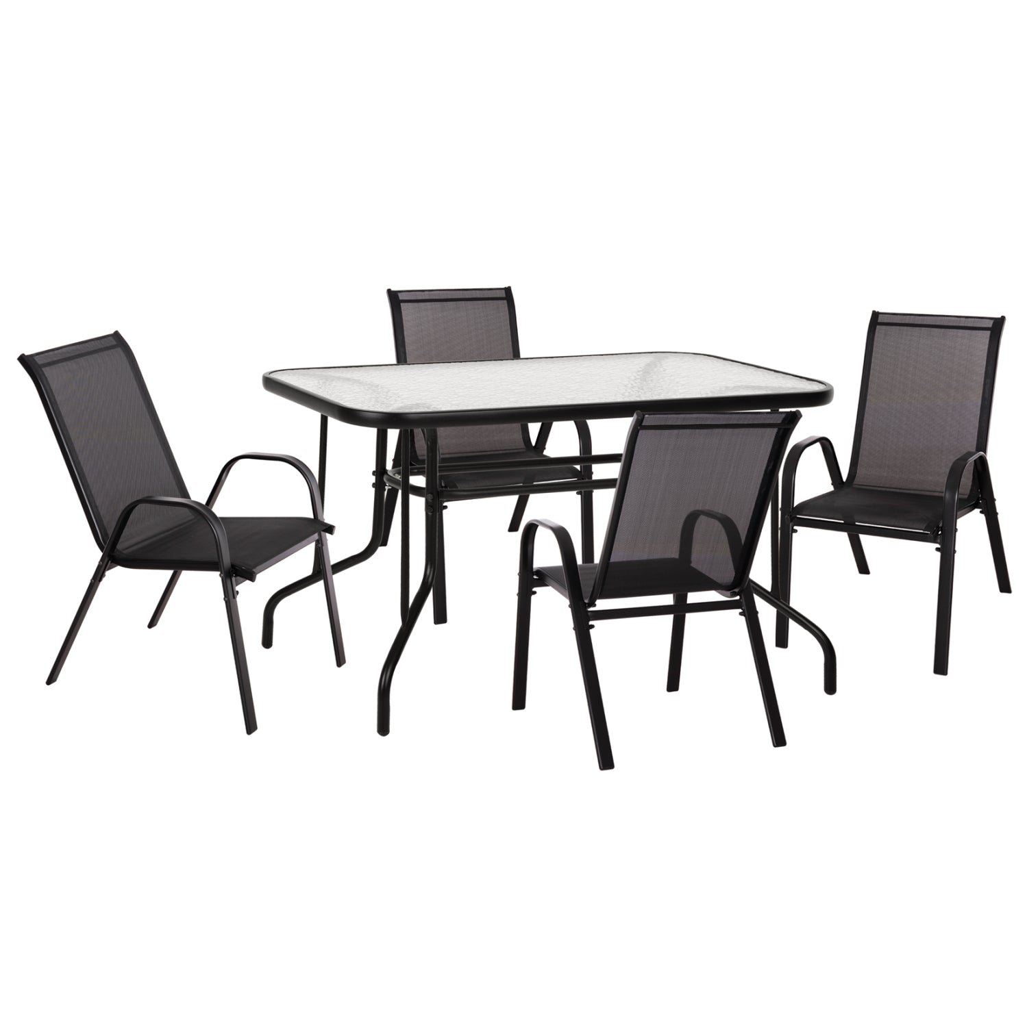 ΣΕΤ ΤΡΑΠΕΖΑΡΙΑΣ 5ΤΜΧ ADAM HM10896.03 ΤΡΑΠΕΖΙ 120x70εκ & 4 ΠΟΛΥΘΡΟΝΕΣ--ΜΑΥΡΟ - Pakobazaar