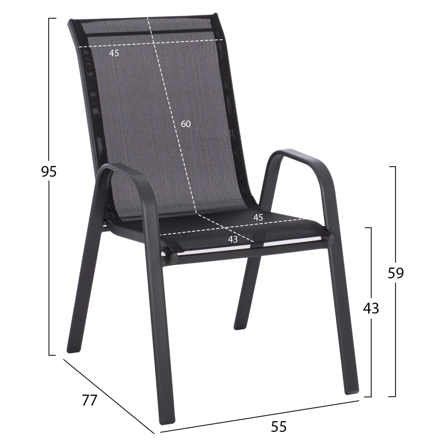 ΣΕΤ ΤΡΑΠΕΖΑΡΙΑΣ 5ΤΜΧ ADAM HM10897.03 ΤΡΑΠΕΖΙ 110x60εκ & 4 ΠΟΛΥΘΡΟΝΕΣ--ΜΑΥΡΟ
