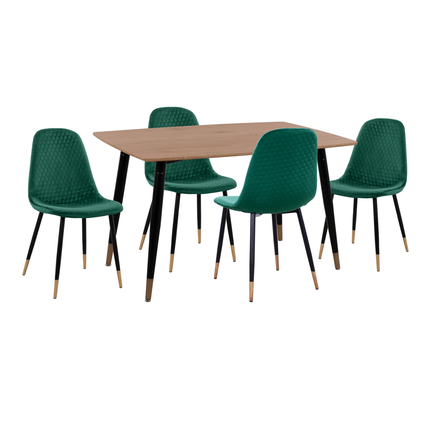 ΣΕΤ ΤΡΑΠΕΖΑΡΙΑΣ 5ΤΜΧ ALIZA HM11196.03 MDF TOP-ΒΕΛΟΥΔΟ ΚΥΠΑΡΙΣΣΙ & ΜΕΤΑΛΛΟ ΜΑΥΡΟ - Pakobazaar