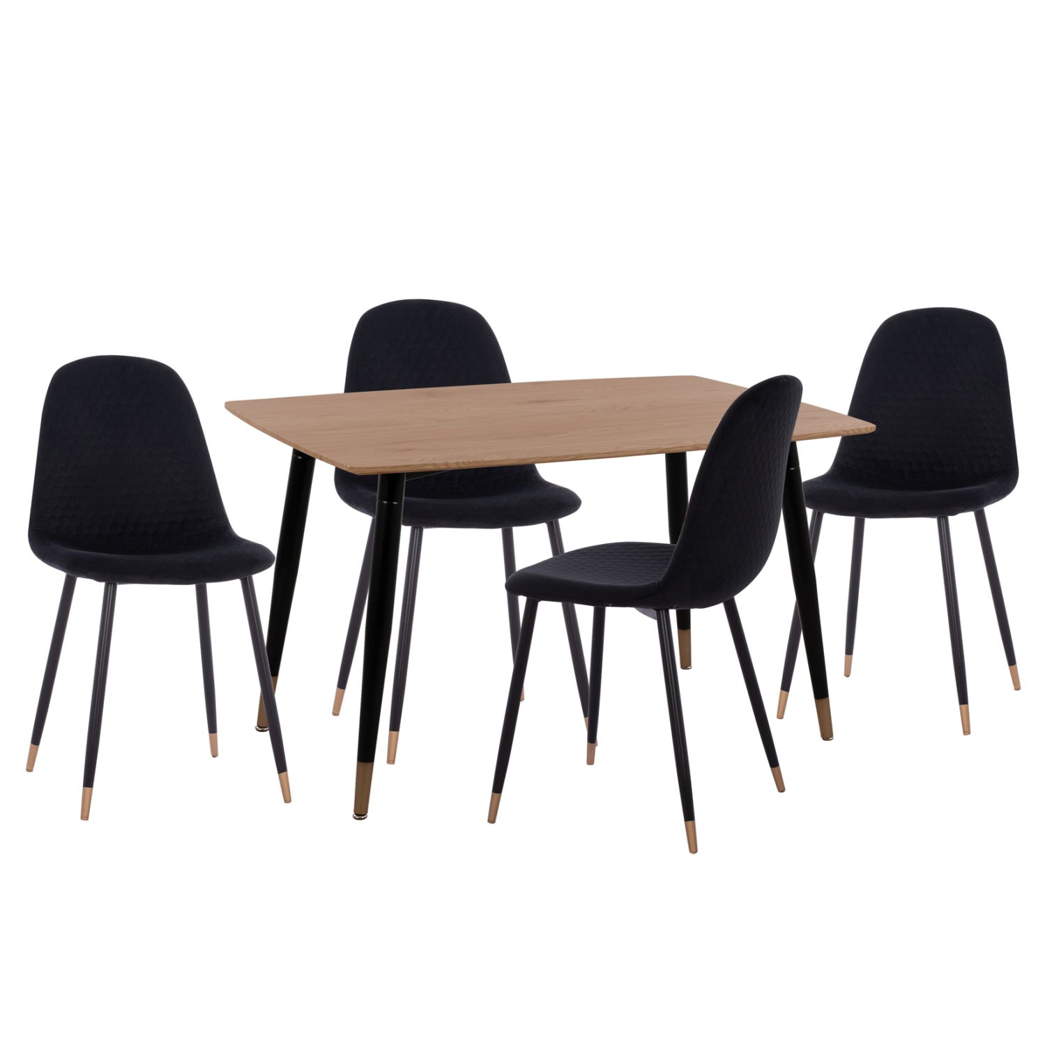 ΣΕΤ ΤΡΑΠΕΖΑΡΙΑΣ 5ΤΜΧ ALIZA HM11196.09 MDF TOP-ΒΕΛΟΥΔΟ & ΜΕΤΑΛΛΟ ΣΕ ΜΑΥΡΟ - Pakobazaar