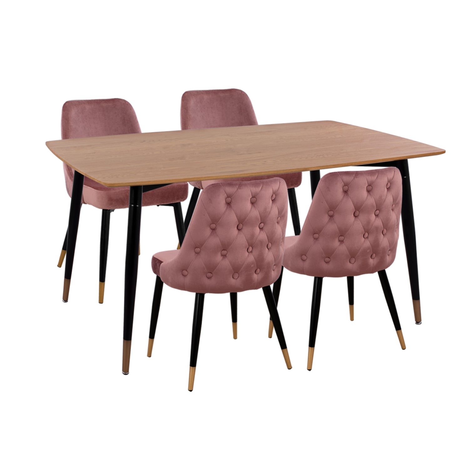 ΣΕΤ ΤΡΑΠΕΖΑΡΙΑΣ 5ΤΜΧ JOLIE HM11198.02 MDF TOP-ΒΕΛΟΥΔΟ ΣΑΠΙΟ ΜΗΛΟ & ΜΕΤΑΛΛΟ ΜΑΥΡΟ - Pakobazaar