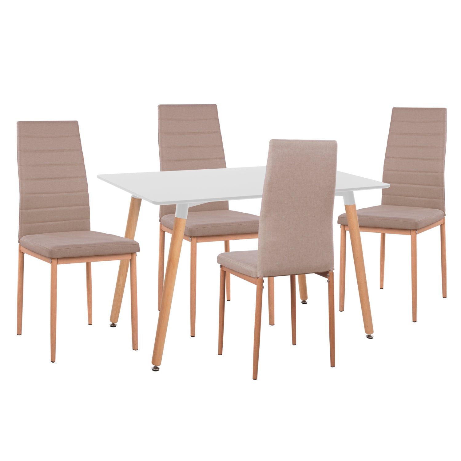 ΣΕΤ ΤΡΑΠΕΖΑΡΙΑΣ 5ΤΜΧ MINIMAL HM11767 ΛΕΥΚΟ MDF-ΜΠΕΖ ΥΦΑΣΜΑ - Pakobazaar