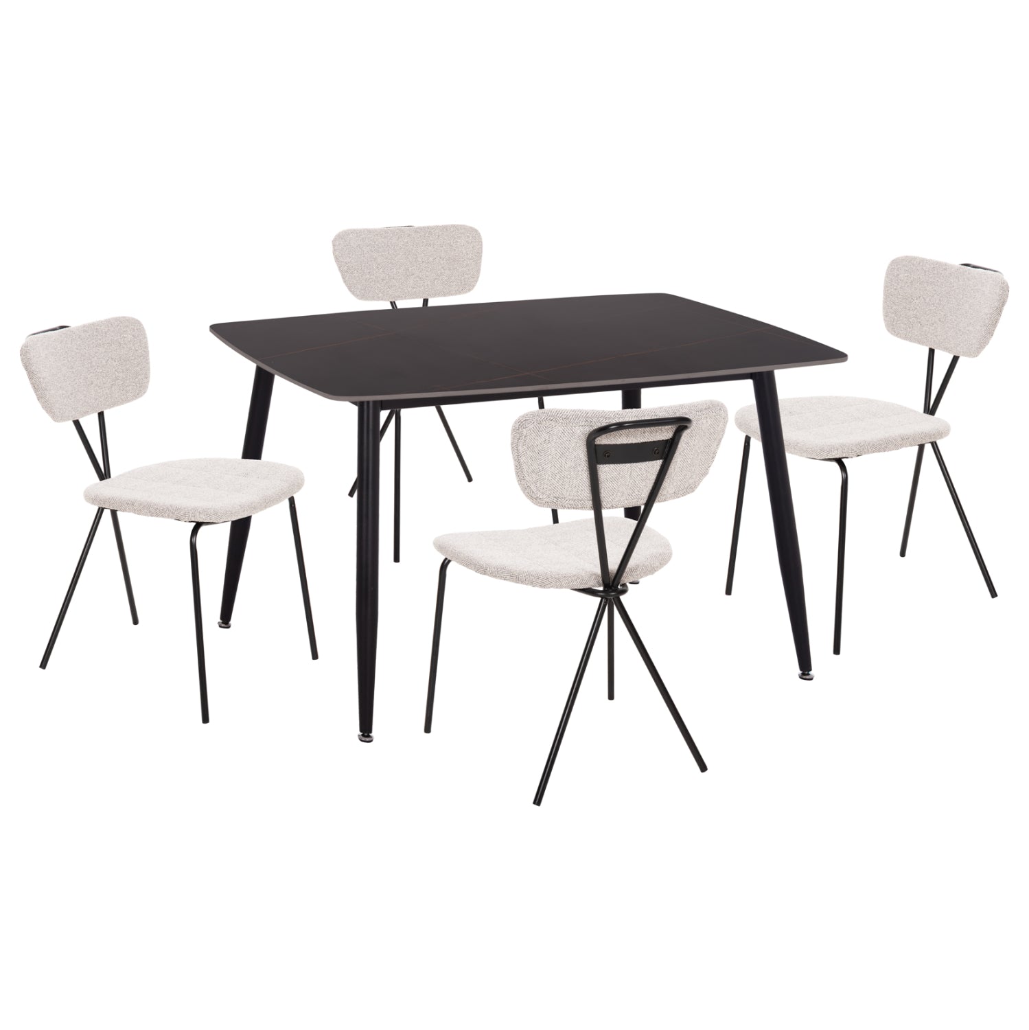 ΣΕΤ ΤΡΑΠΕΖΑΡΙΑΣ 5ΤΜΧ RAVEN HM21067.02 ΚΕΡΑΜΙΚΟ TOP ΜΑΥΡΟ ΜΑΡΜΑΡΟ--ΜΕΤΑΛΛΟ - Pakobazaar