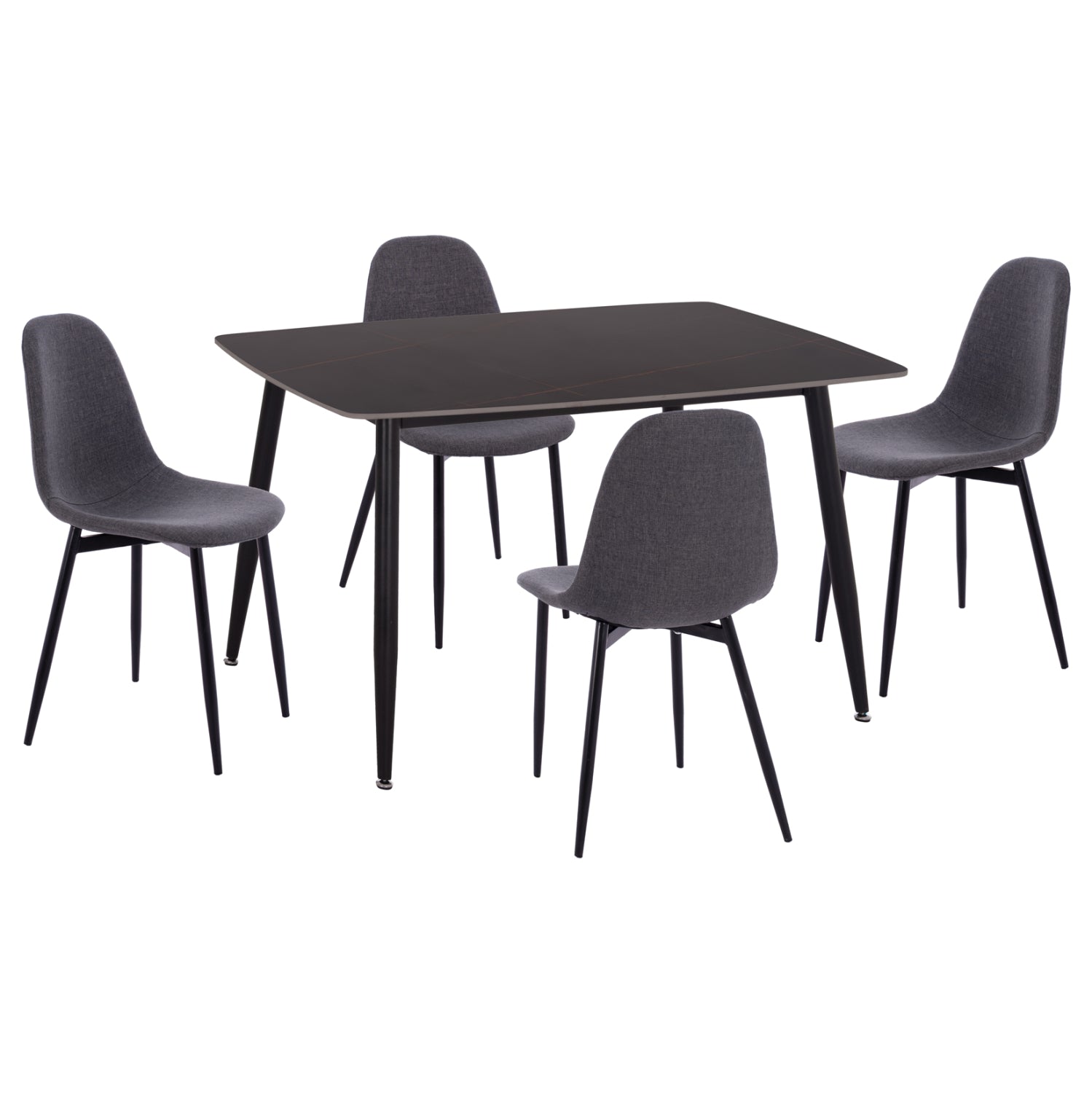 ΣΕΤ ΤΡΑΠΕΖΑΡΙΑΣ 5ΤΜΧ RAVEN HM21068.02 ΚΕΡΑΜΙΚΟ TOP ΜΑΥΡΟ ΜΑΡΜΑΡΟ--ΓΚΡΙ ΥΦΑΣΜΑ - Pakobazaar