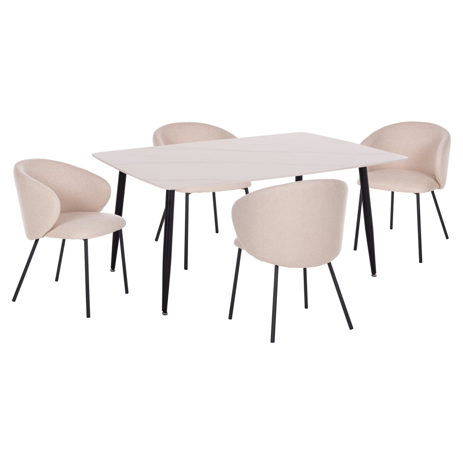 ΣΕΤ ΤΡΑΠΕΖΑΡΙΑΣ 5ΤΜΧ RAVEN HM21069.01 ΚΕΡΑΜΙΚΟ TOP ΛΕΥΚΟ ΜΑΡΜΑΡΟ & 4 ΚΑΡΕΚΛΕΣ - Pakobazaar