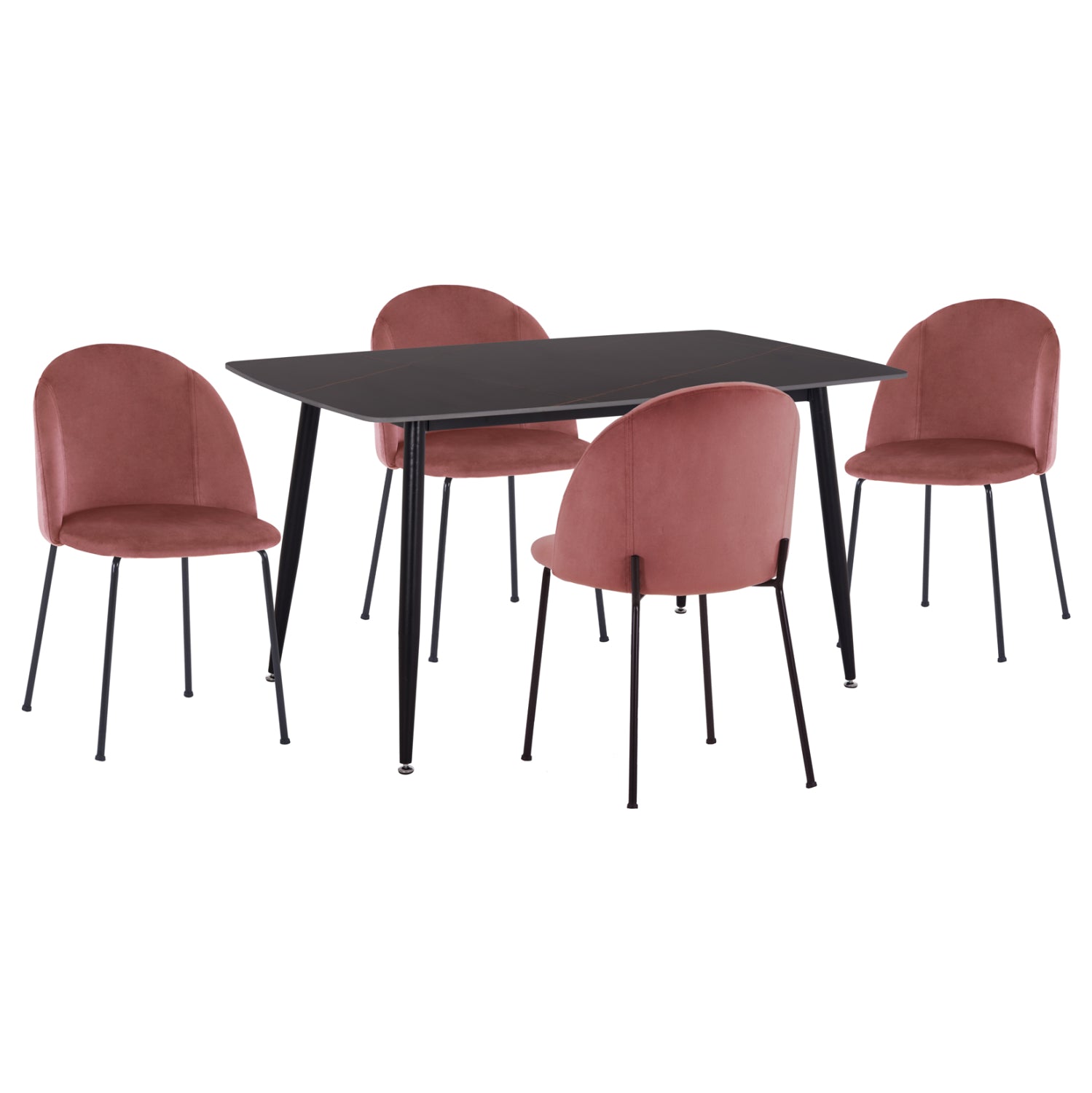 ΣΕΤ ΤΡΑΠΕΖΑΡΙΑΣ 5ΤΜΧ RAVEN HM21072.02 ΚΕΡΑΜΙΚΟ TOP ΜΑΥΡΟ ΜΑΡΜΑΡΟ & 4 ΚΑΡΕΚΛΕΣ - Pakobazaar