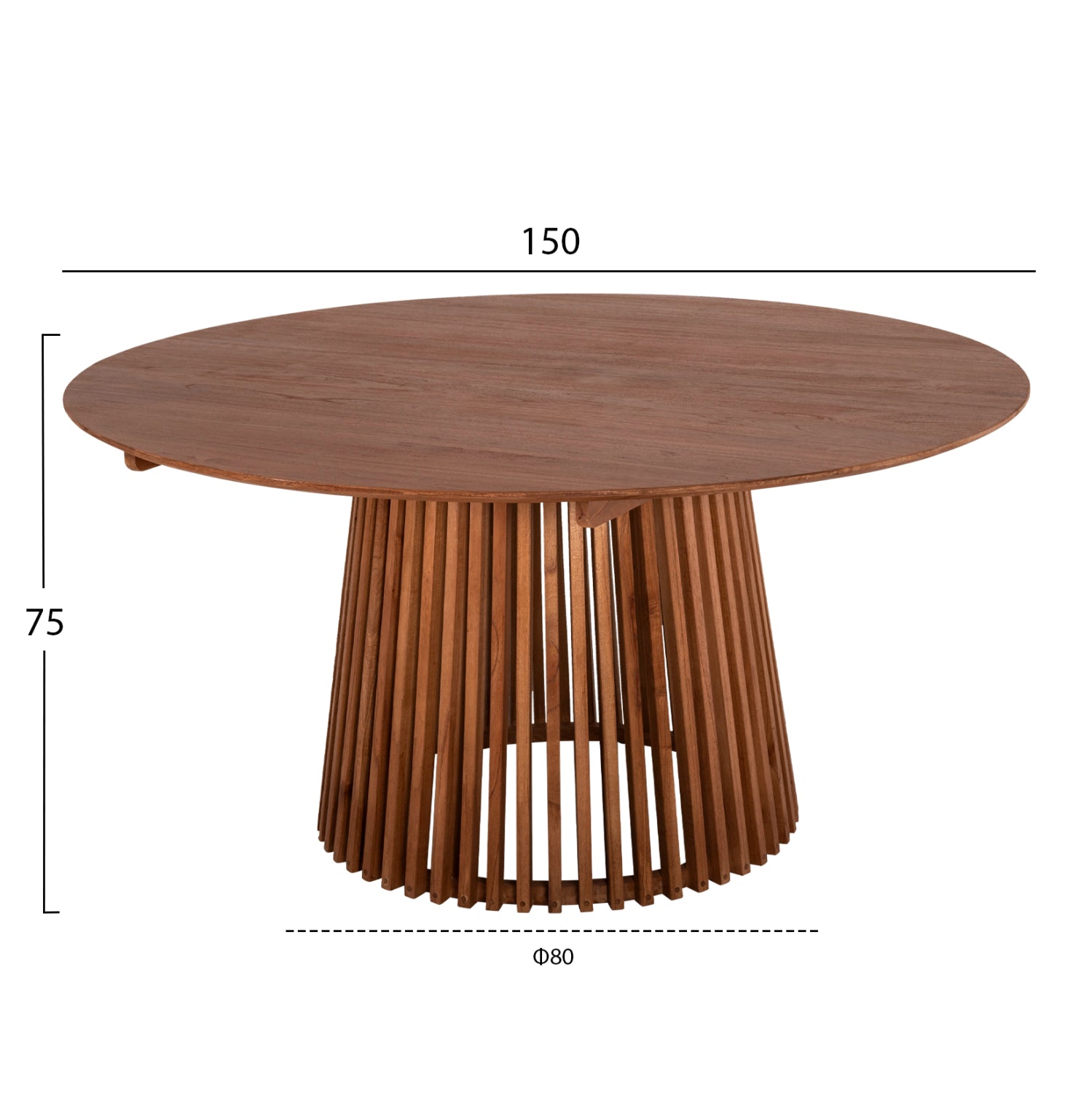 ΣΕΤ ΤΡΑΠΕΖΑΡΙΑΣ 5ΤΜΧ FARLEY HM21076.02 ΣΤΡΟΓΓΥΛΟ ΤΡΑΠΕΖΙ Φ150εκ. & 4 ΚΑΡΕΚΛΕΣ - Pakobazaar