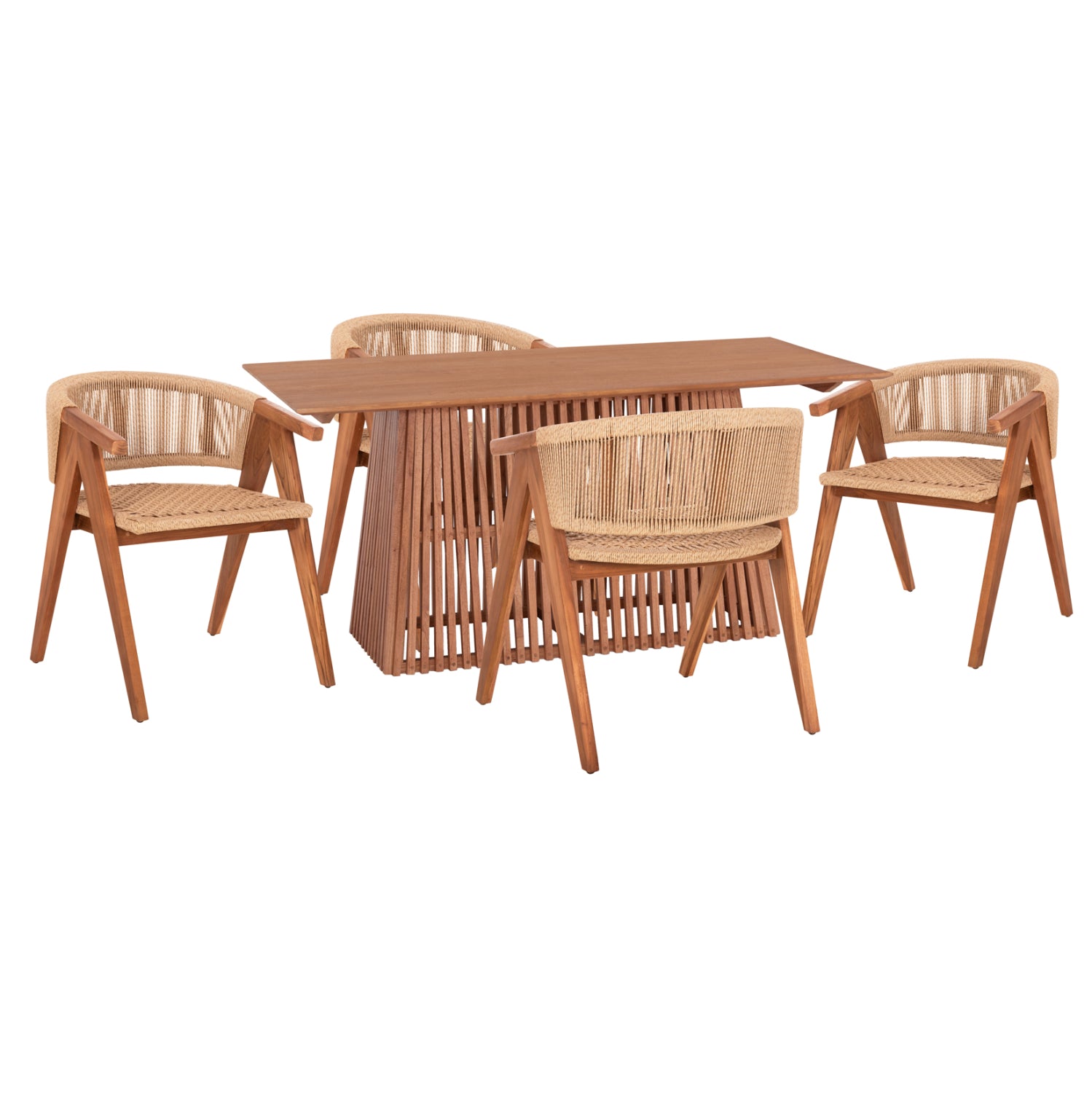 ΣΕΤ ΤΡΑΠΕΖΑΡΙΑΣ 5ΤΜΧ BRANN HM21078.03 ΟΡΘΟΓΩΝΙΟ ΤΡΑΠΕΖΙ & 4 ΚΑΡΕΚΛΕΣ - Pakobazaar