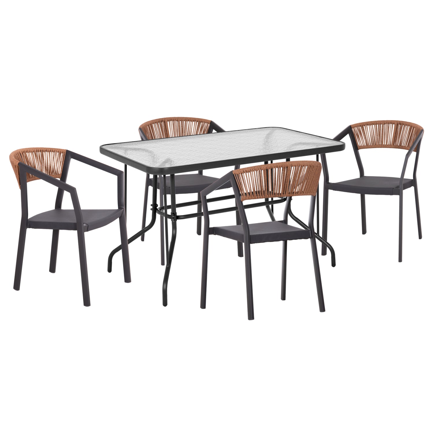 ΣΕΤ ΤΡΑΠΕΖΑΡΙΑΣ 5ΤΜΧ ADAM HM21160 ΚΑΡΕΚΛΕΣ ΑΛΟΥΜΙΝΙΟΥ & ΤΡΑΠΕΖΙ 120x70 ΓΚΡΙ - Pakobazaar