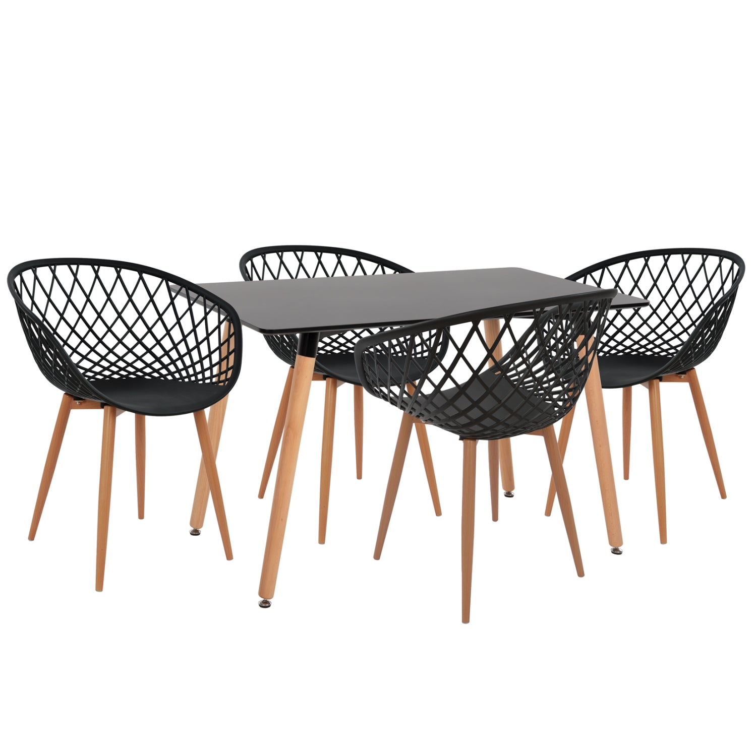 ΣΕΤ ΤΡΑΠΕΖΑΡΙΑΣ 5ΤΜΧ ARIADNE HM21174 MDF TOP & ΠΟΛΥΠΡΟΠΥΛΕΝΙΟ ΣΕ ΜΑΥΡΟ - Pakobazaar