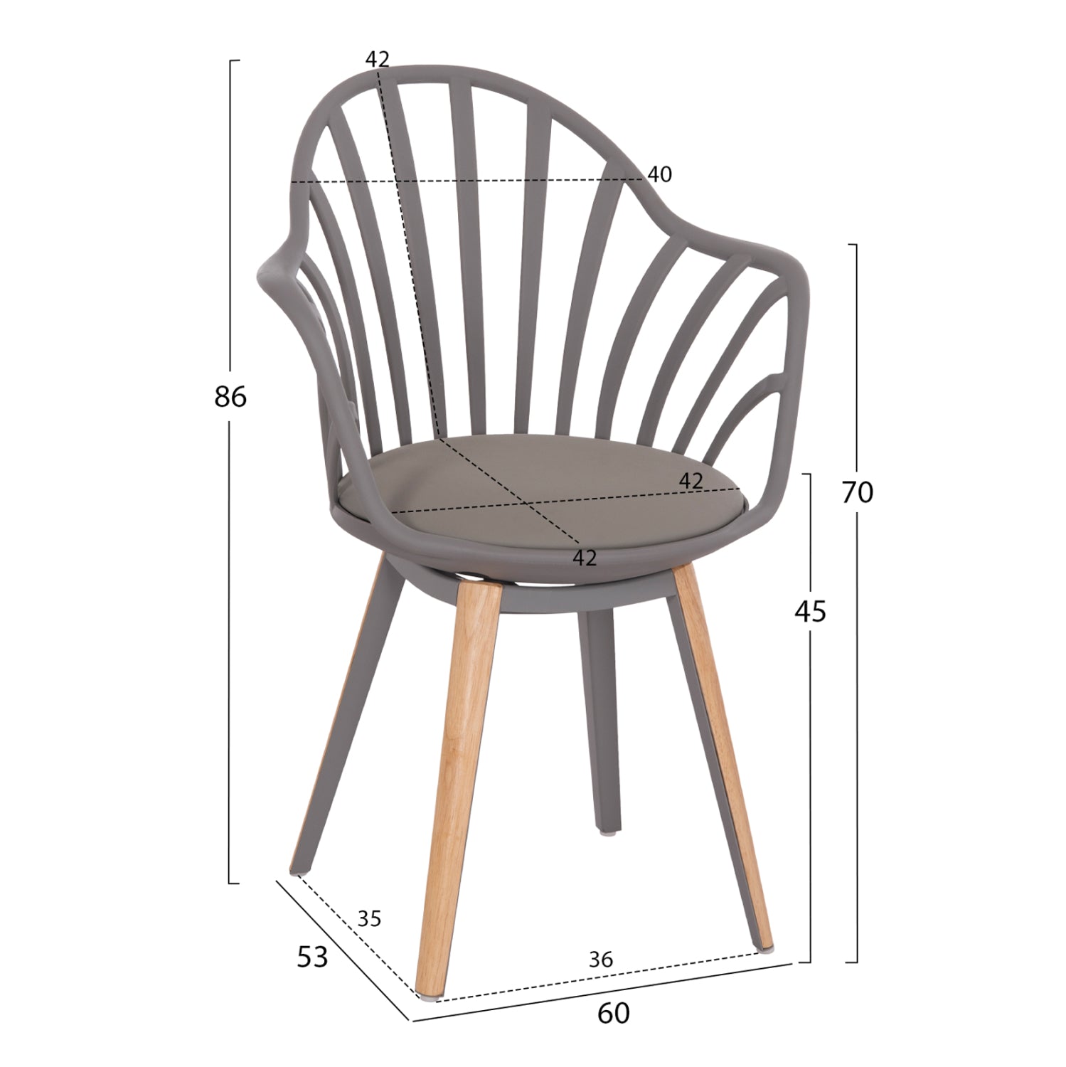 ΣΕΤ ΤΡΑΠΕΖΑΡΙΑΣ 5ΤΜΧ ANAIS HM21176 MDF TOP ΣΕ ΓΚΡΙ--P.P. & PU ΣΕ ΓΚΡΙ - Pakobazaar