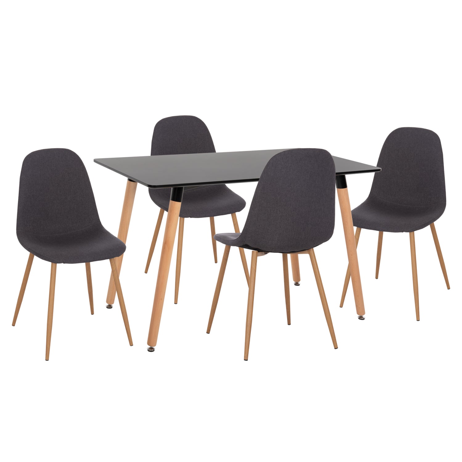 ΣΕΤ ΤΡΑΠΕΖΑΡΙΑΣ 5ΤΜΧ MINARDO HM21179 MDF TOP ΣΕ ΜΑΥΡΟ--ΣΚΟΥΡΟ ΓΚΡΙ ΥΦΑΣΜΑ - Pakobazaar