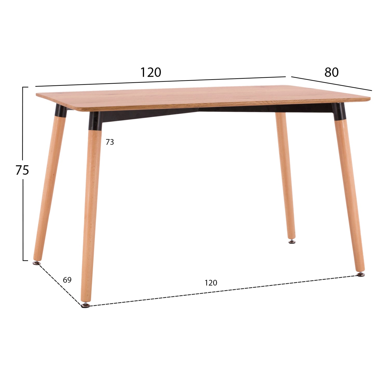 ΣΕΤ ΤΡΑΠΕΖΑΡΙΑΣ 5ΤΜΧ VANESSA HM21181 MDF TOP ΣΕ ΦΥΣΙΚΟ-ΣΚΕΛΕΤΟΣ ΣΕ ΦΥΣΙΚΟ - Pakobazaar