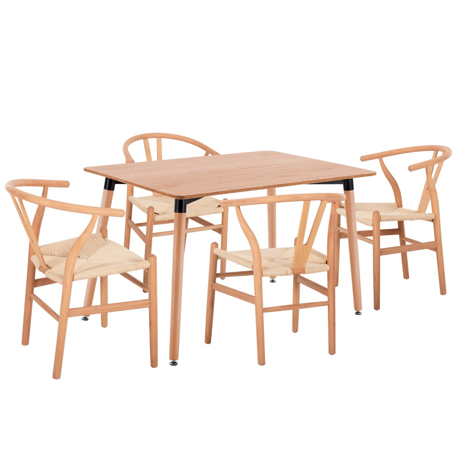 ΣΕΤ ΤΡΑΠΕΖΑΡΙΑΣ 5ΤΜΧ BRAVE HM21182 MDF TOP-ΞΥΛΟ ΟΞΙΑΣ & PAPER ROPE ΣΕ ΦΥΣΙΚΟ - Pakobazaar