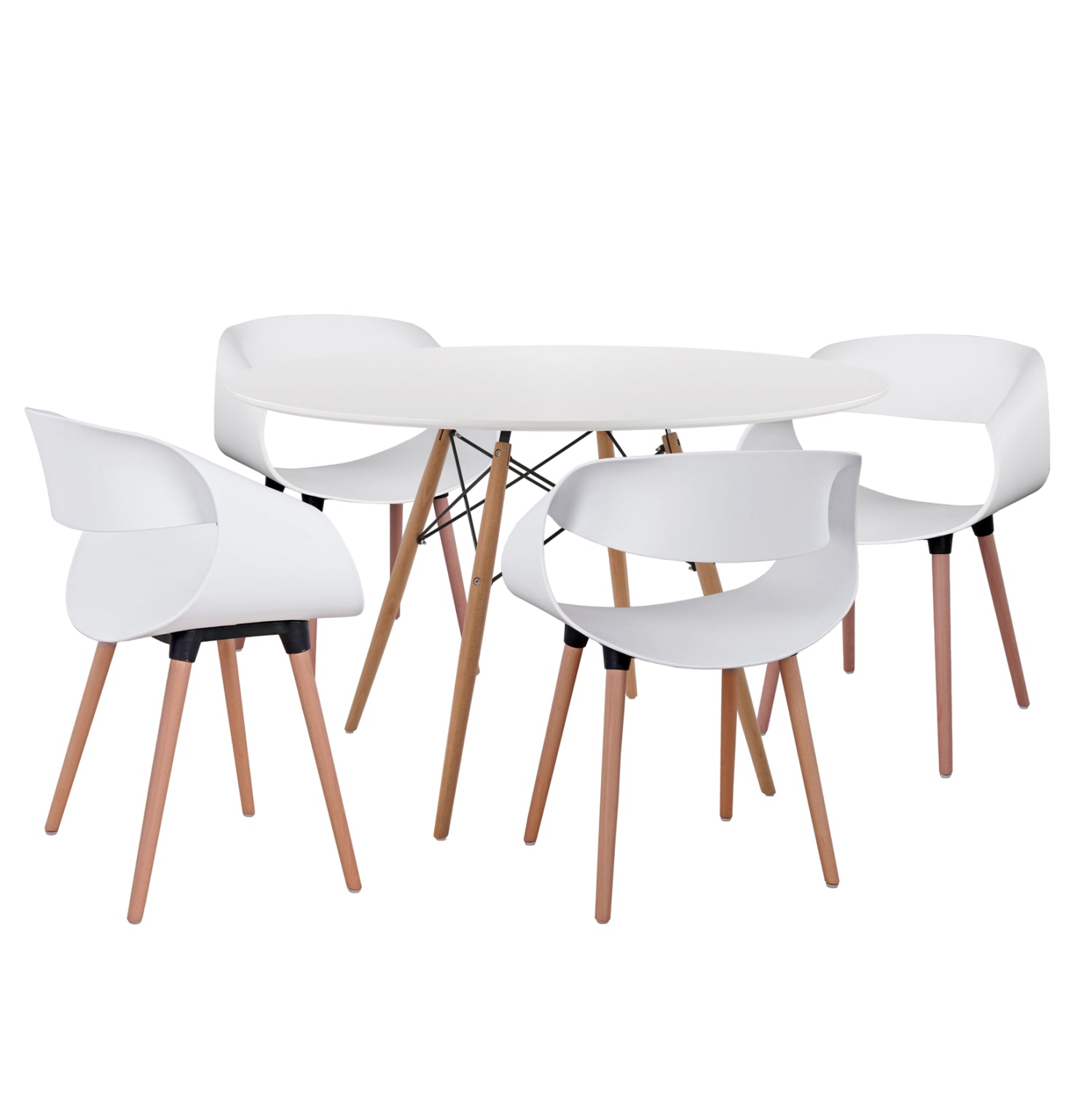 ΣΕΤ ΤΡΑΠΕΖΑΡΙΑΣ 5ΤΜΧ MAGGIE HM21186 MDF TOP & ΠΟΛΥΠΡΟΠΥΛΕΝΙΟ ΣΕ ΛΕΥΚΟ ΧΡΩΜΑ - Pakobazaar