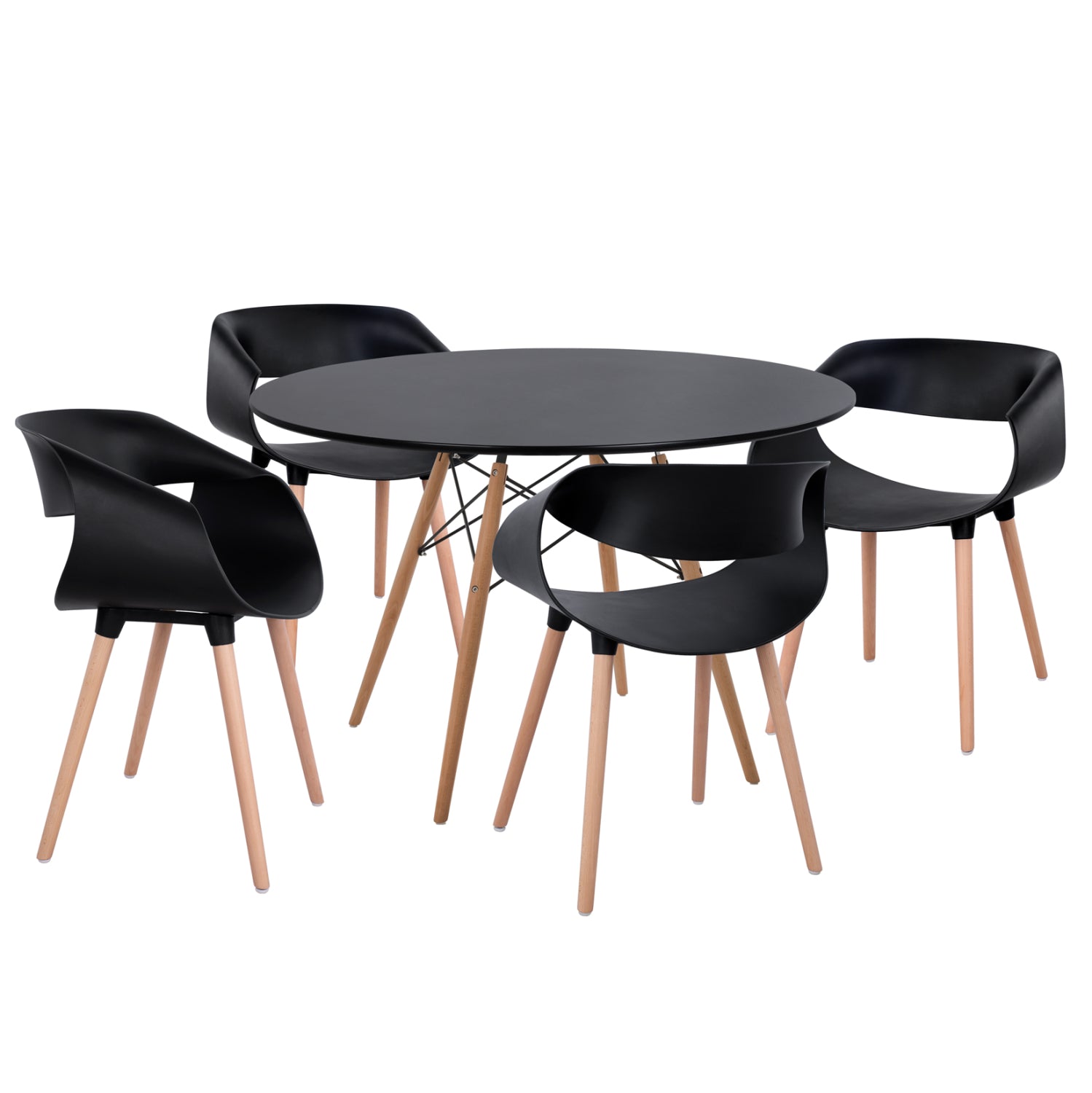 ΣΕΤ ΤΡΑΠΕΖΑΡΙΑΣ 5ΤΜΧ MAGGIE HM21187 MDF TOP & ΠΟΛΥΠΡΟΠΥΛΕΝΙΟ ΣΕ ΜΑΥΡΟ ΧΡΩΜΑ - Pakobazaar