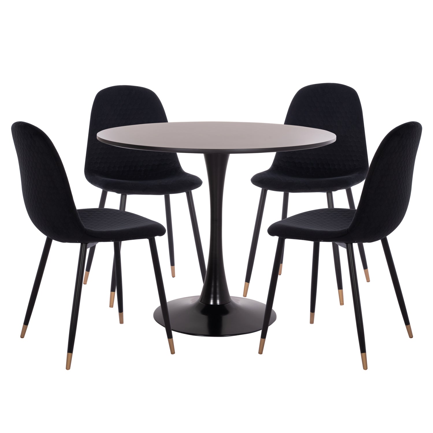 ΣΕΤ ΤΡΑΠΕΖΑΡΙΑΣ 5ΤΜΧ BROLIN HM21191 MDF TOP-ΜΕΤΑΛΛΙΚΑ ΠΟΔΙΑ-ΒΕΛΟΥΔΟ--ΜΑΥΡΟ - Pakobazaar