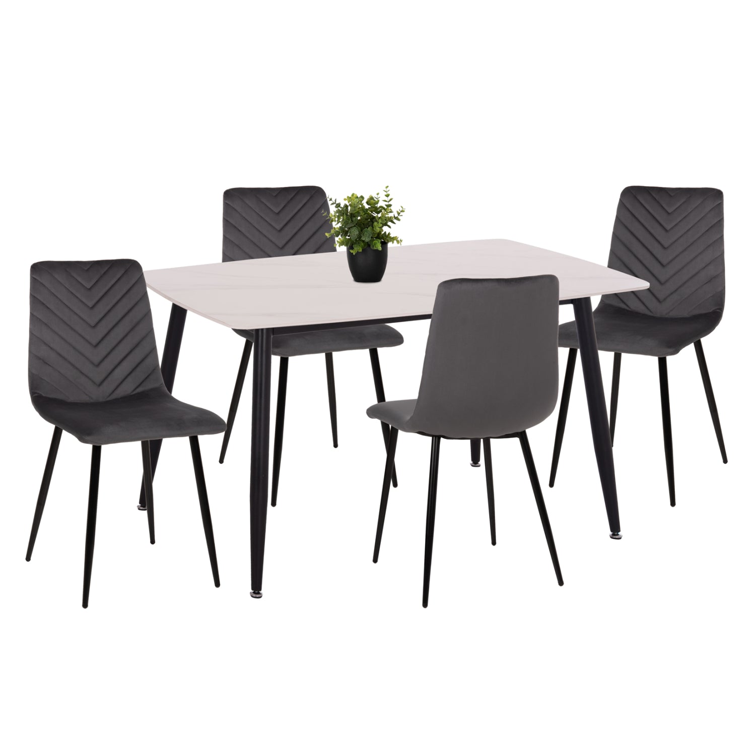 ΣΕΤ ΤΡΑΠΕΖΑΡΙΑΣ 5ΤΜΧ LATRELL HM21192 ΤΡΑΠΕΖΙ ΚΕΡΑΜΙΚΟ TOP-ΒΕΛΟΥΔΟ ΓΚΡΙ ΚΑΡΕΚΛΕΣ - Pakobazaar