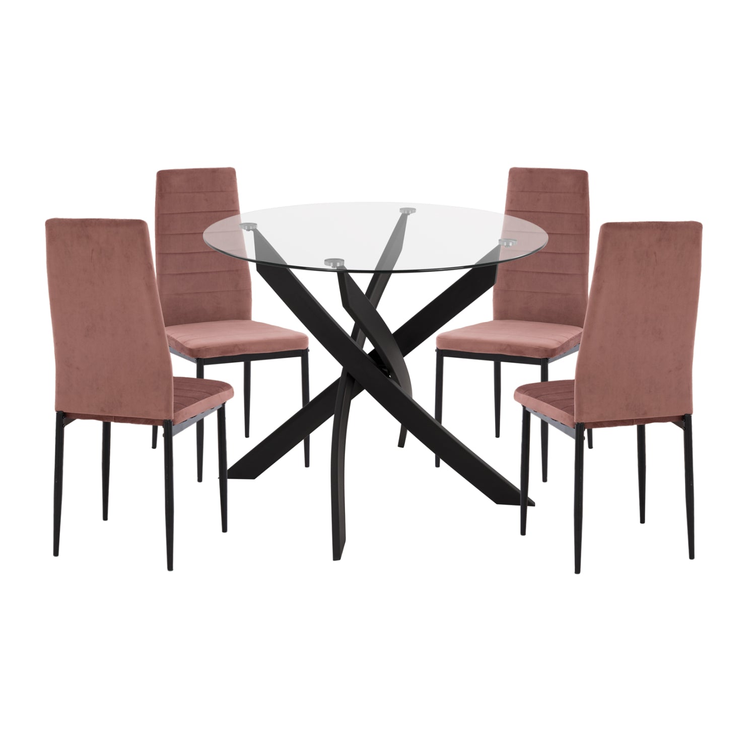 ΣΕΤ ΤΡΑΠΕΖΑΡΙΑΣ 5ΤΜΧ LADY HM21199.02 ΓΥΑΛΙ--ΜΕΤΑΛΛΟ ΣΕ ΜΑΥΡΟ & ΒΕΛΟΥΔΟ ΣΑΠΙΟ ΜΗΛΟ - Pakobazaar