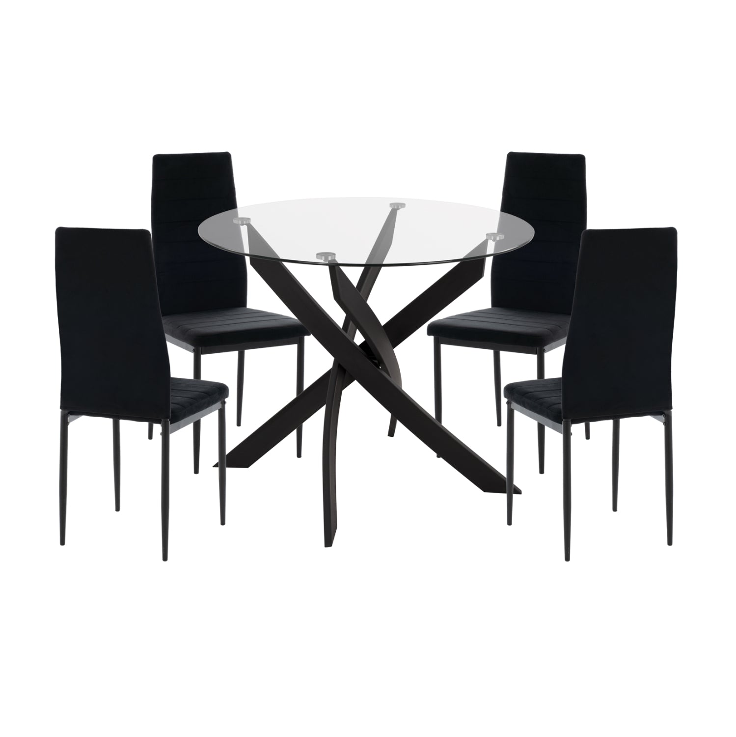 ΣΕΤ ΤΡΑΠΕΖΑΡΙΑΣ 5ΤΜΧ LADY HM21199.04 ΓΥΑΛΙ--ΜΕΤΑΛΛΟ & ΒΕΛΟΥΔΟ ΣΕ ΜΑΥΡΟ - Pakobazaar