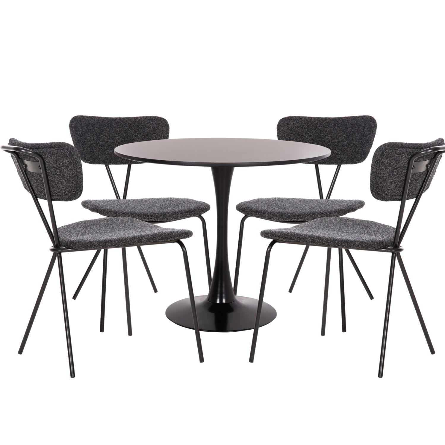 ΣΕΤ ΤΡΑΠΕΖΑΡΙΑΣ 5ΤΜΧ BROLIN HM21200 MDF TOP & ΜΕΤΑΛΛΟ ΜΑΥΡΟ-ΣΚΟΥΡΟ ΓΚΡΙ ΥΦΑΣΜΑ - Pakobazaar