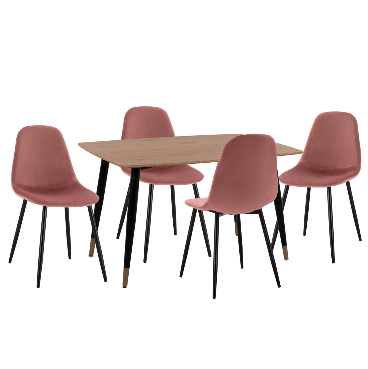 ΣΕΤ ΤΡΑΠΕΖΑΡΙΑΣ 5ΤΜΧ ALIZA HM21201 MDF TOP-ΒΕΛΟΥΔΟ ΣΑΠΙΟ ΜΗΛΟ & ΜΕΤΑΛΛΟ ΜΑΥΡΟ - Pakobazaar